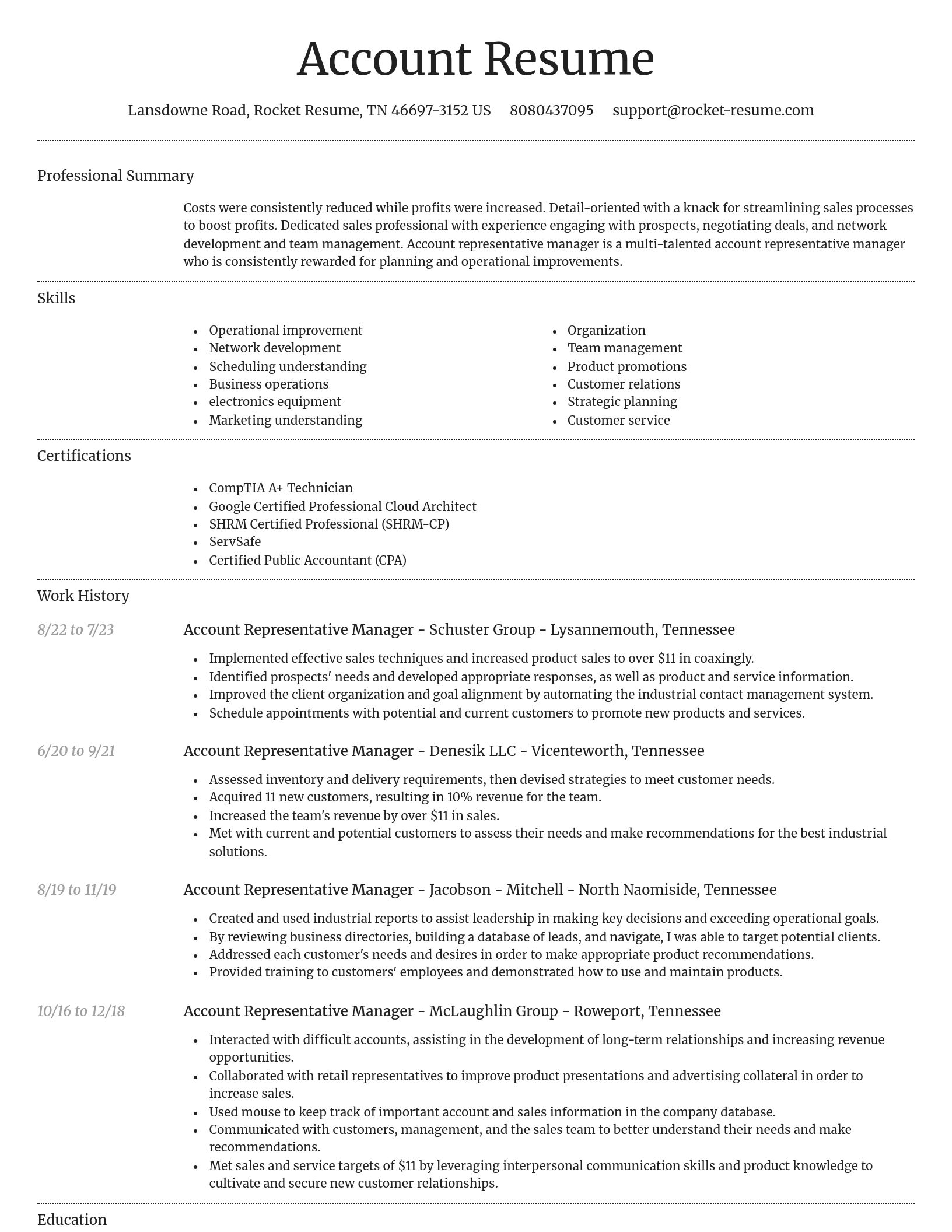 Dignified resume template