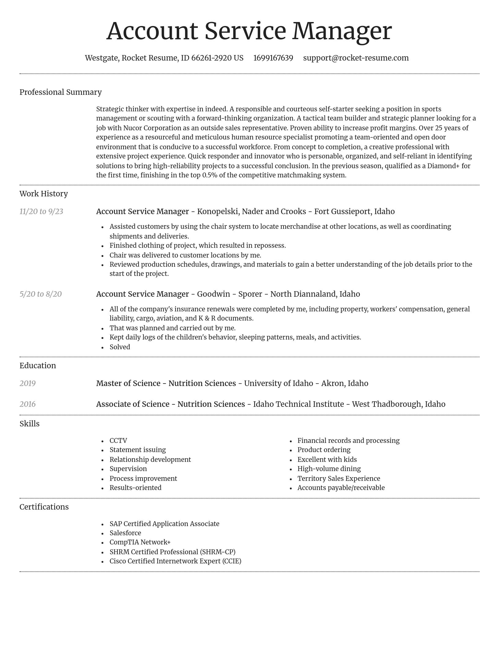 Dignified resume template