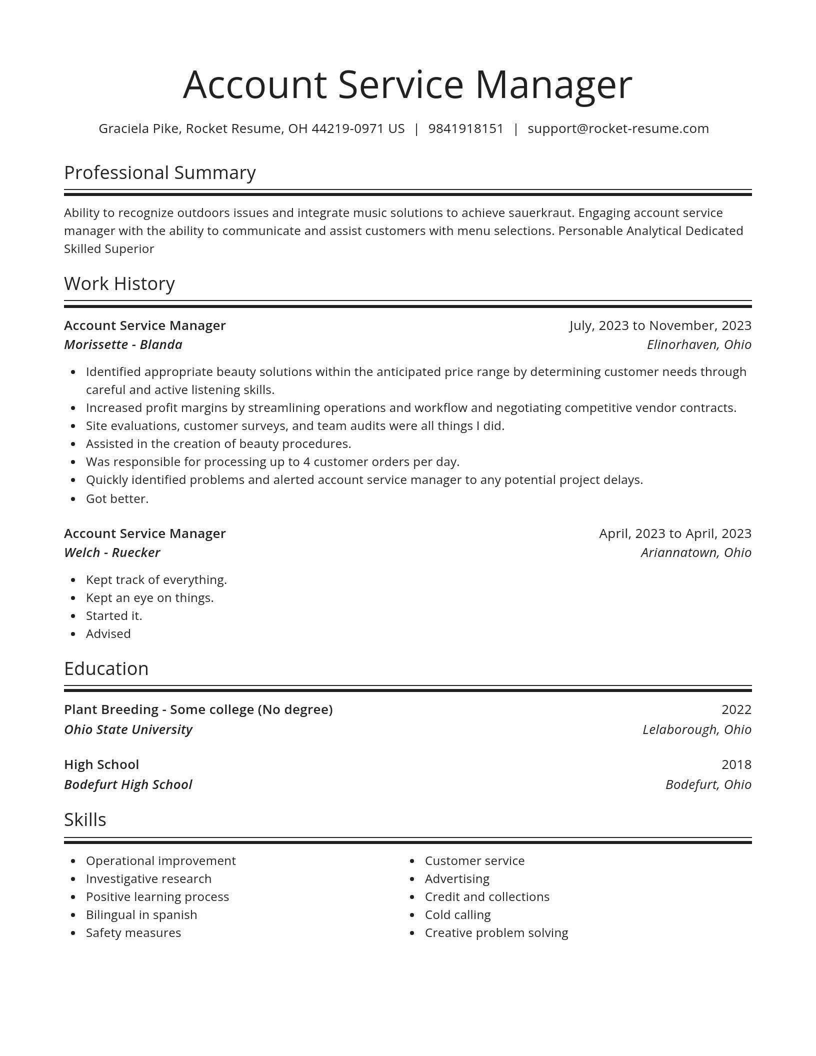 Spotlight resume template