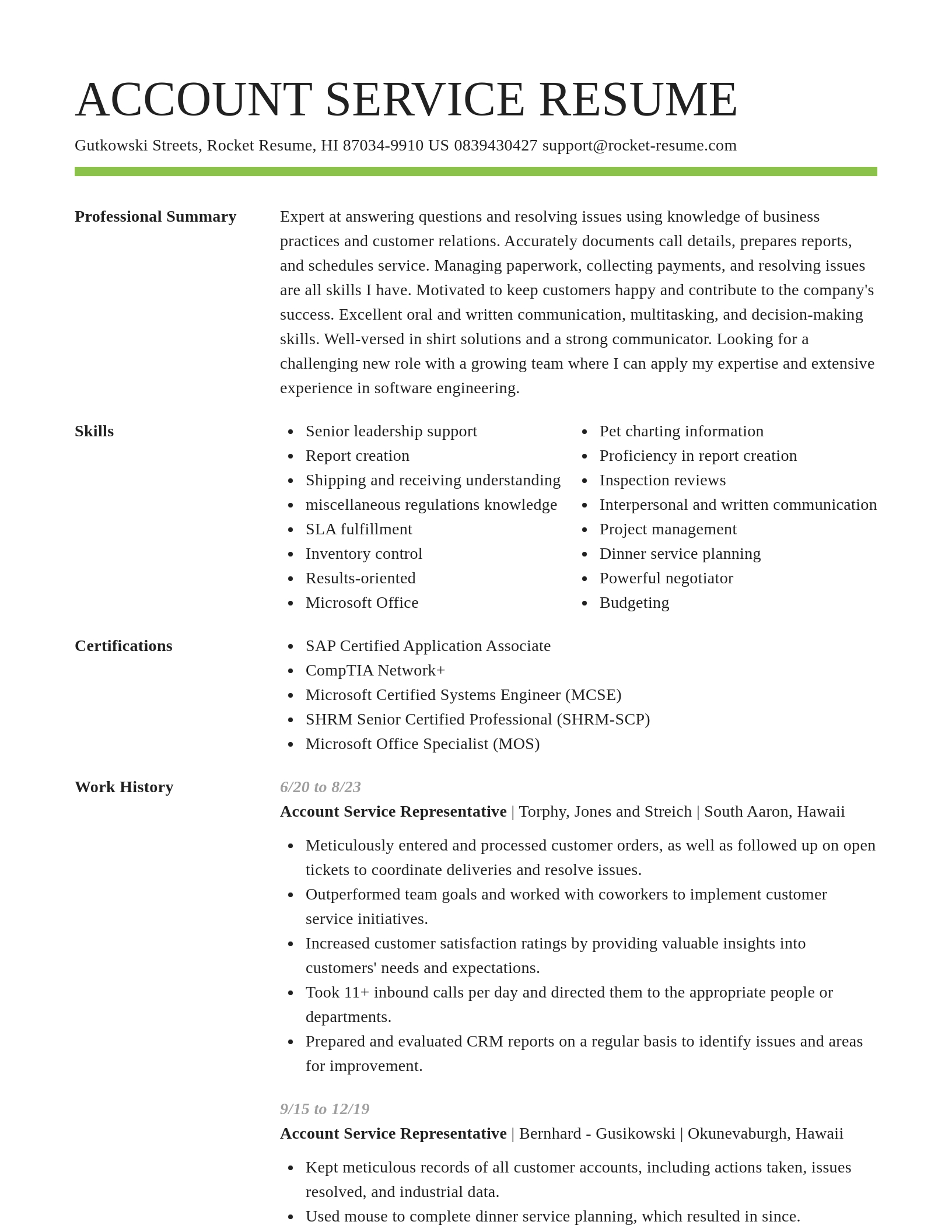 Smart resume template