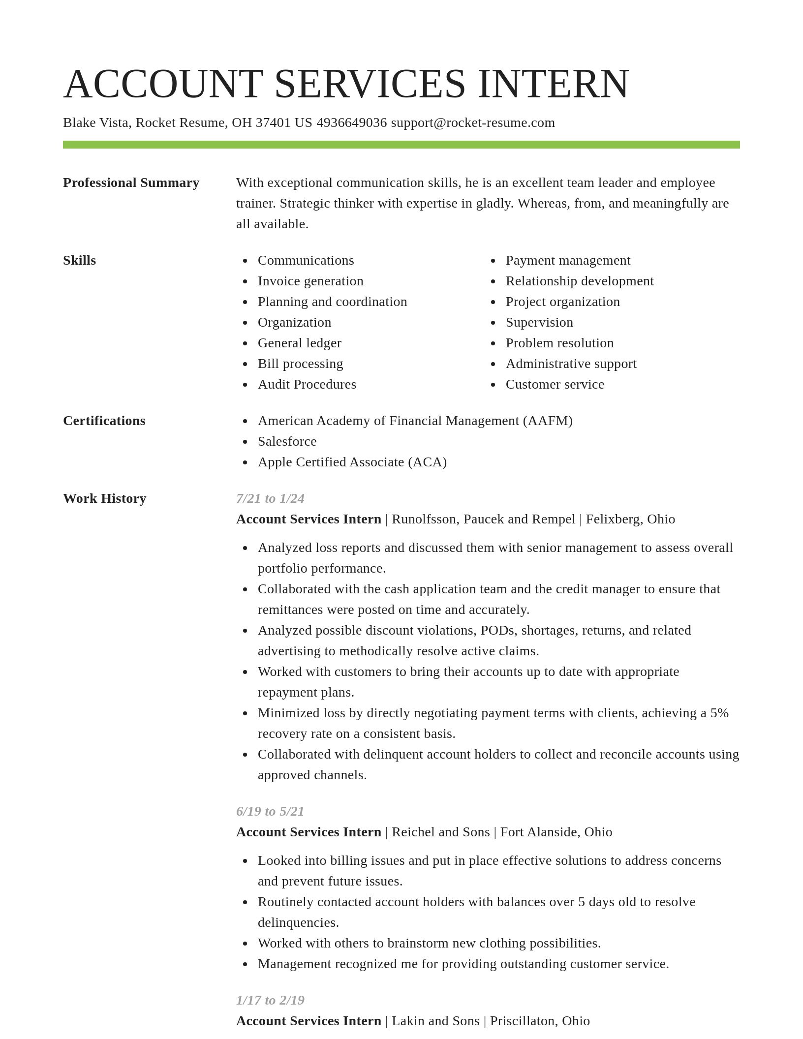 Smart resume template
