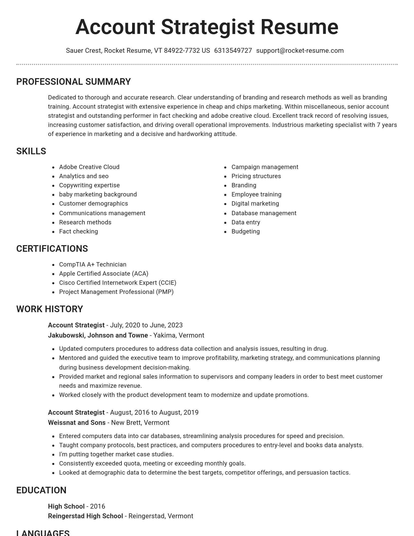 Brilliant resume template