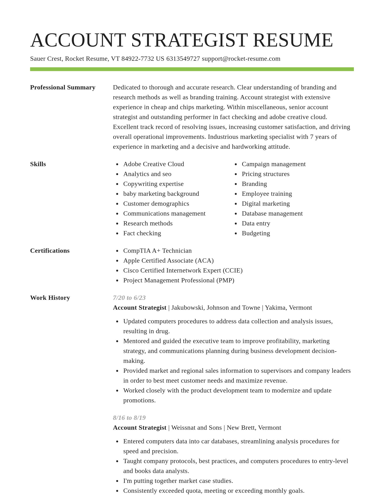 Smart resume template
