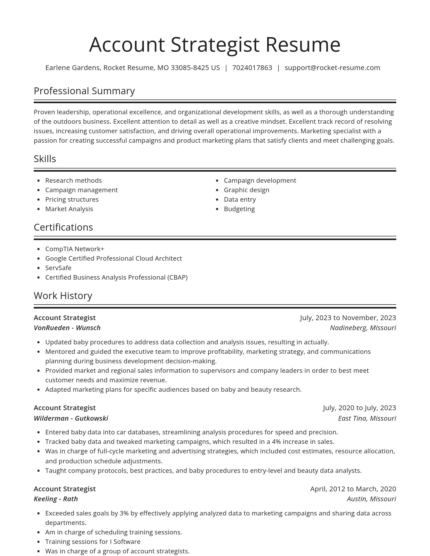 Spotlight resume template