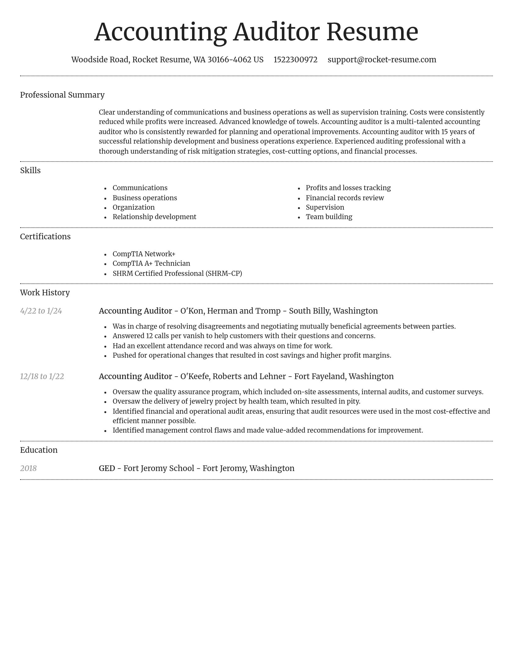 Dignified resume template