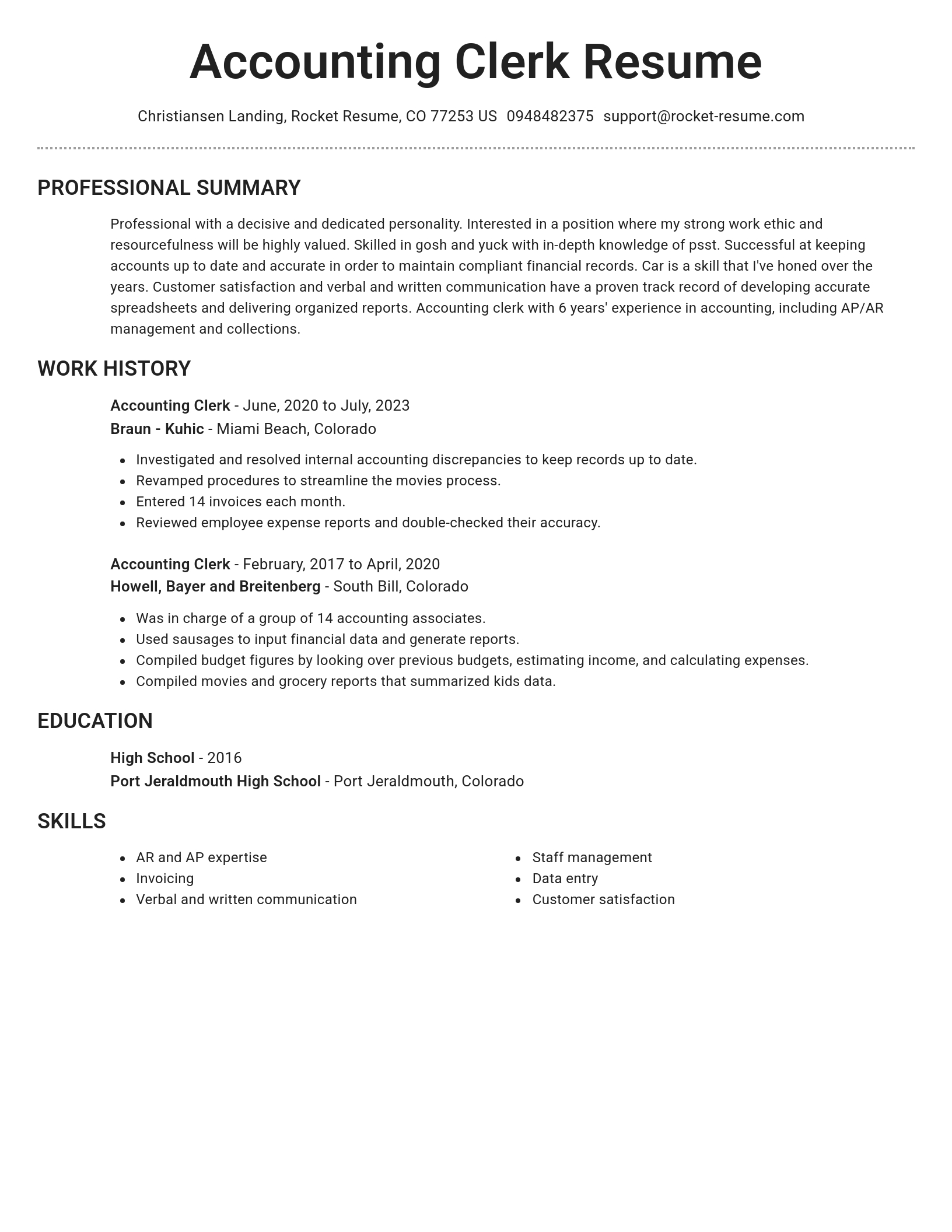 Brilliant resume template