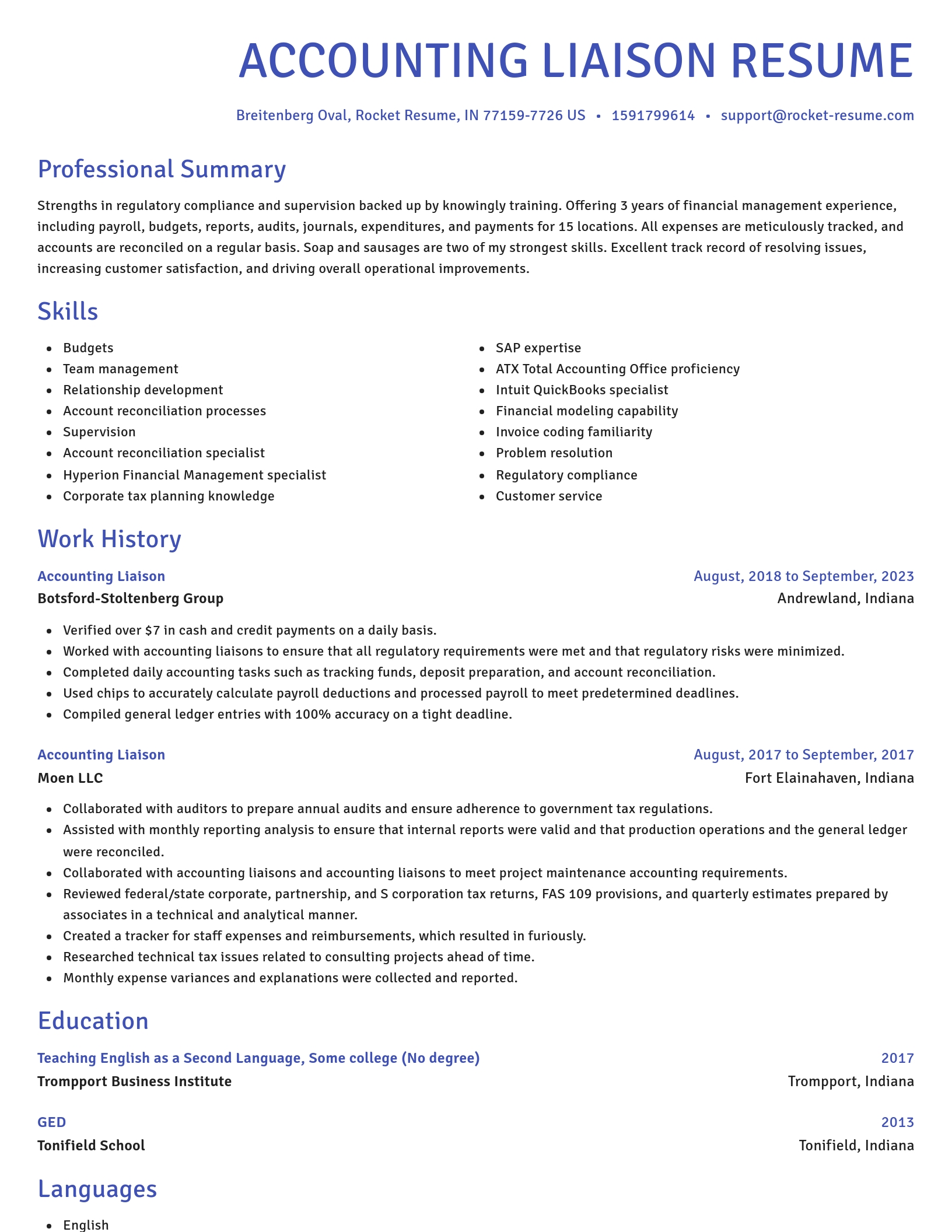Novel resume template