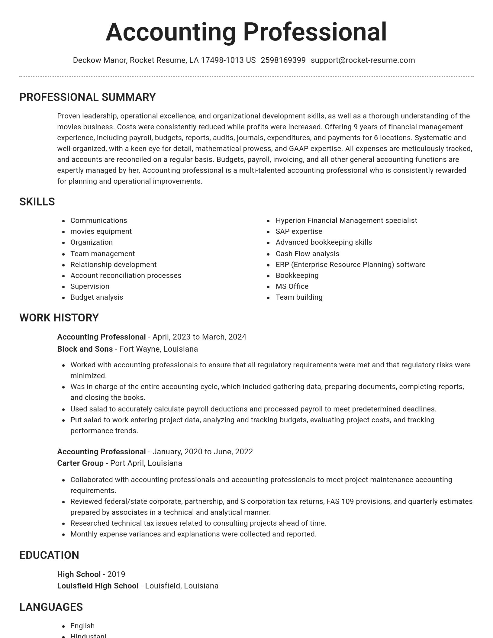 Brilliant resume template