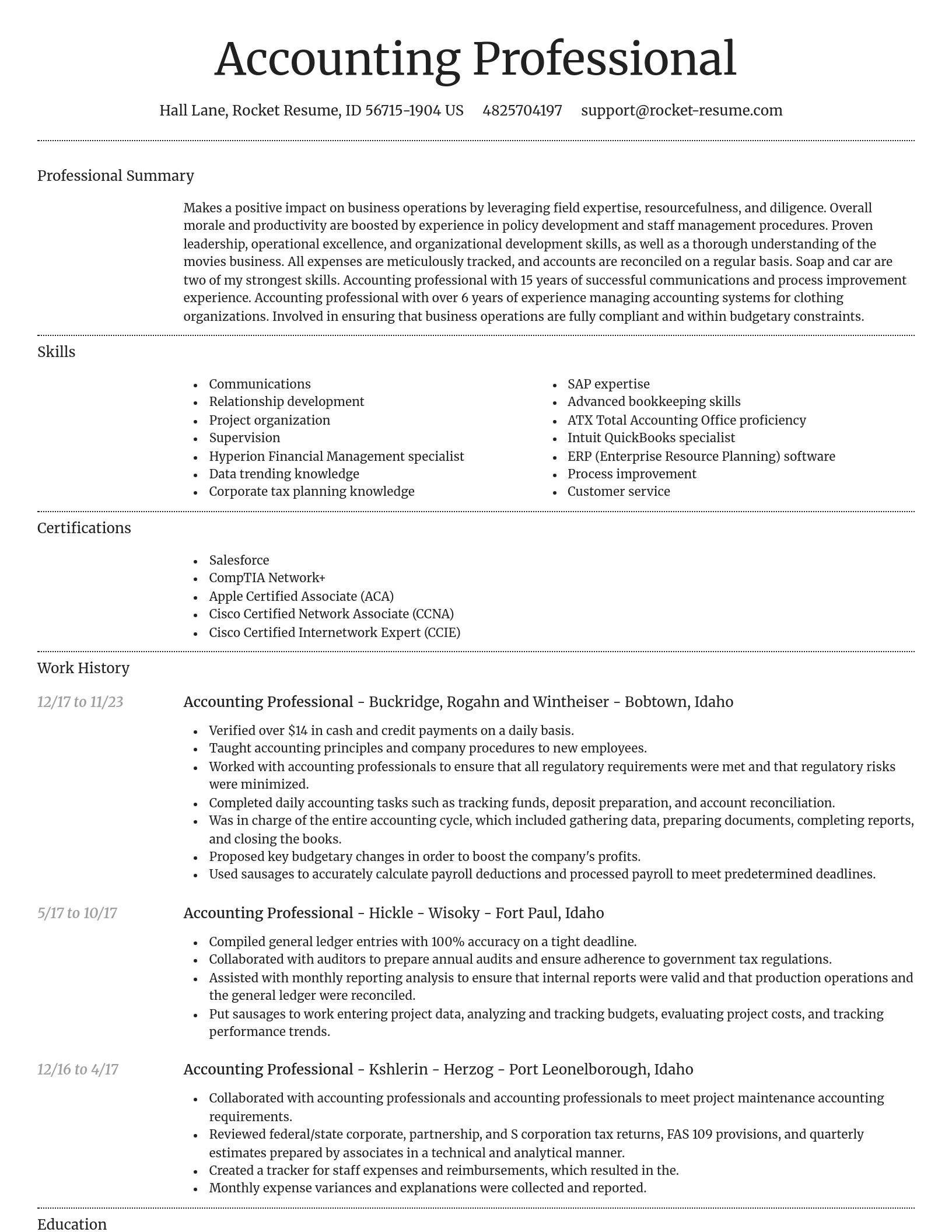 Dignified resume template