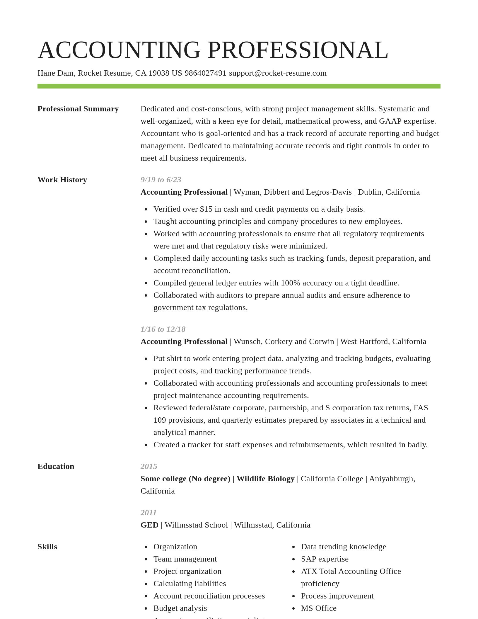 Smart resume template