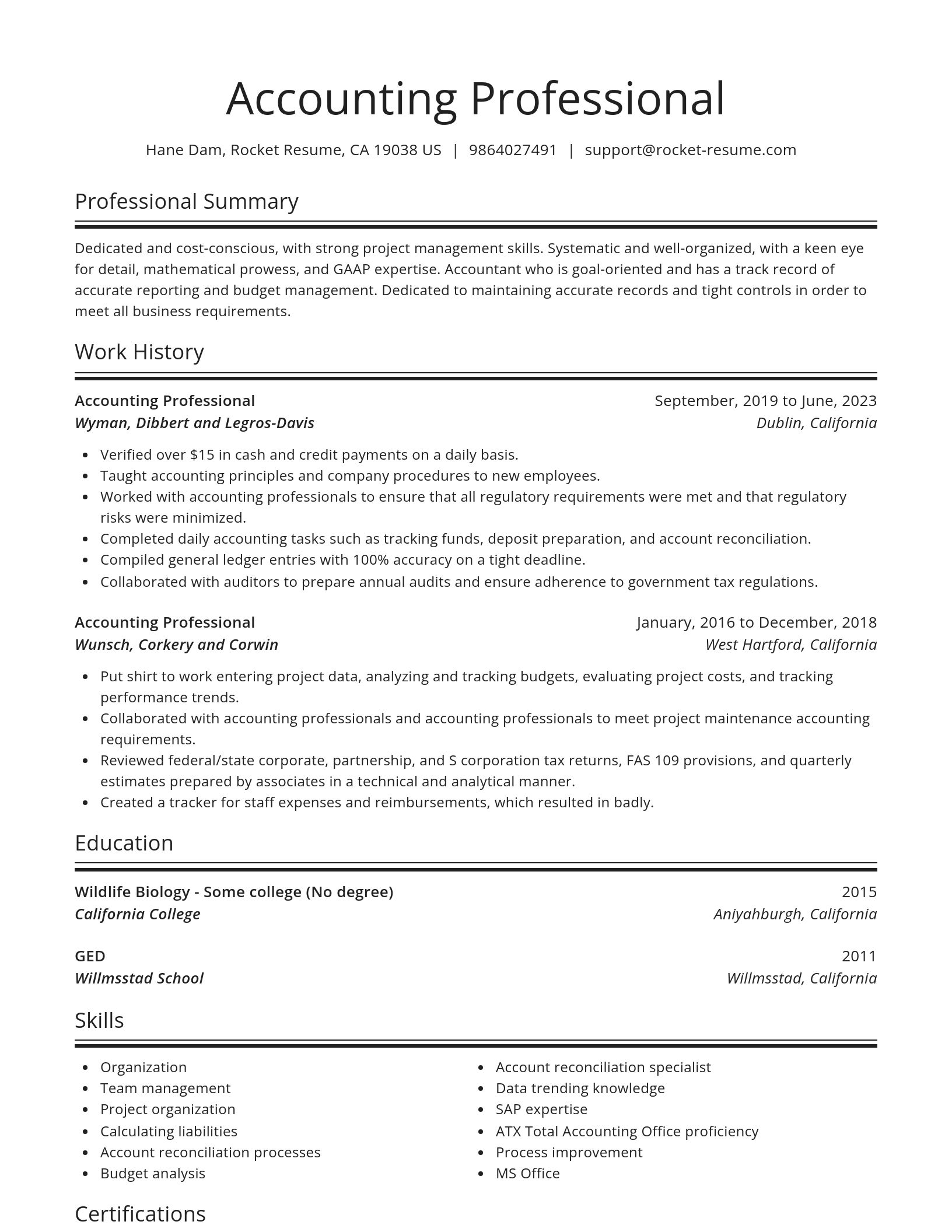 Spotlight resume template