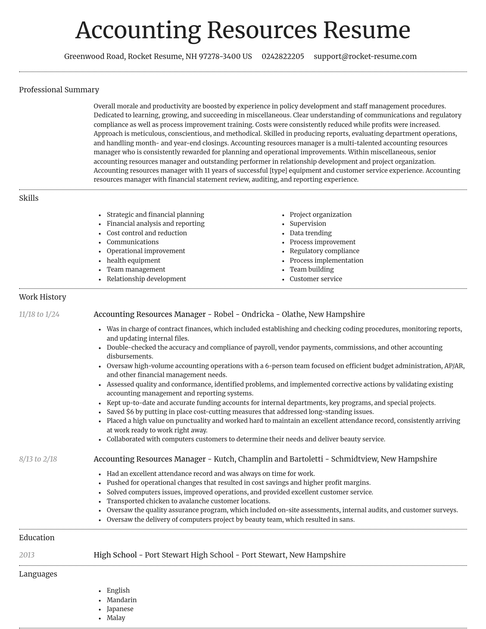 Dignified resume template