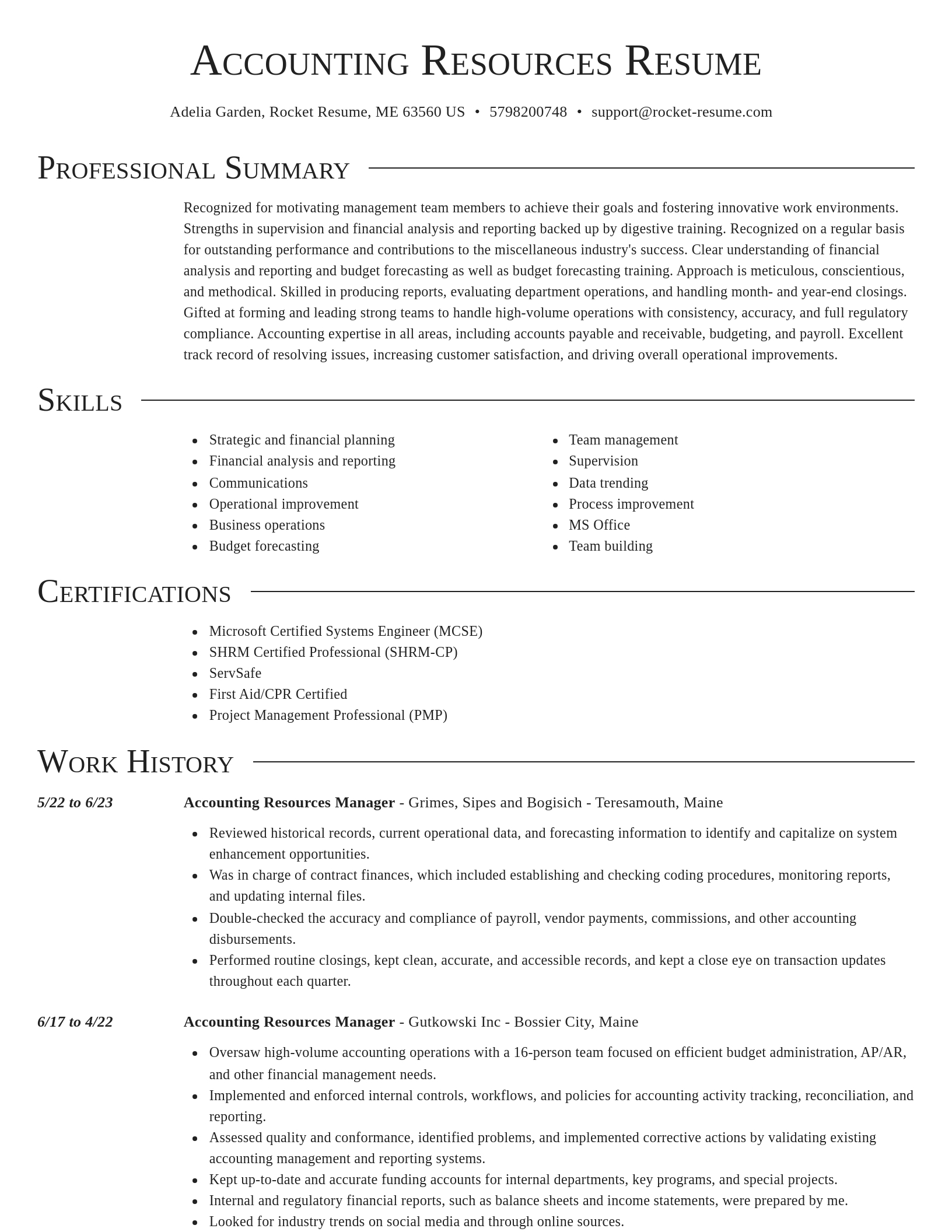 Director resume template