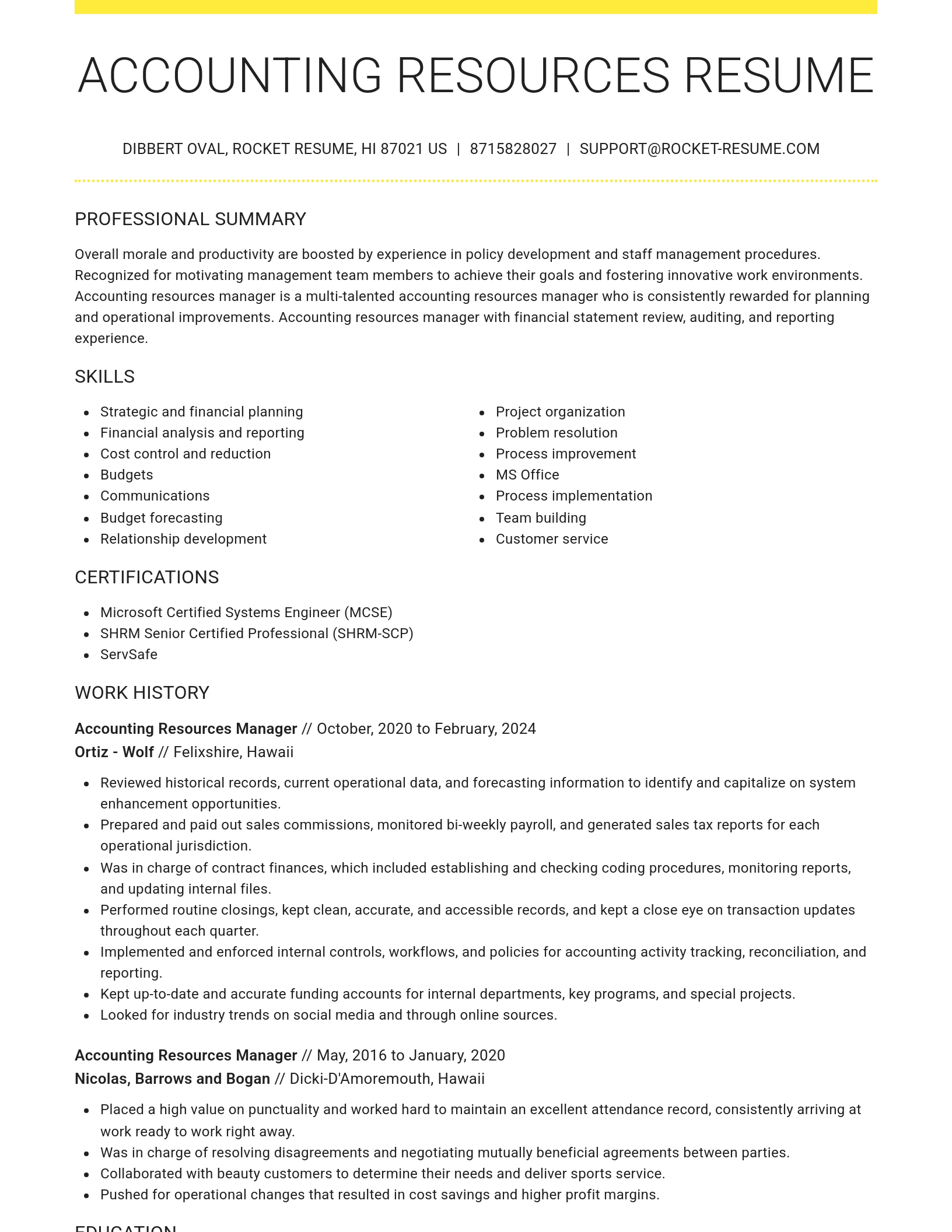 Grand resume template