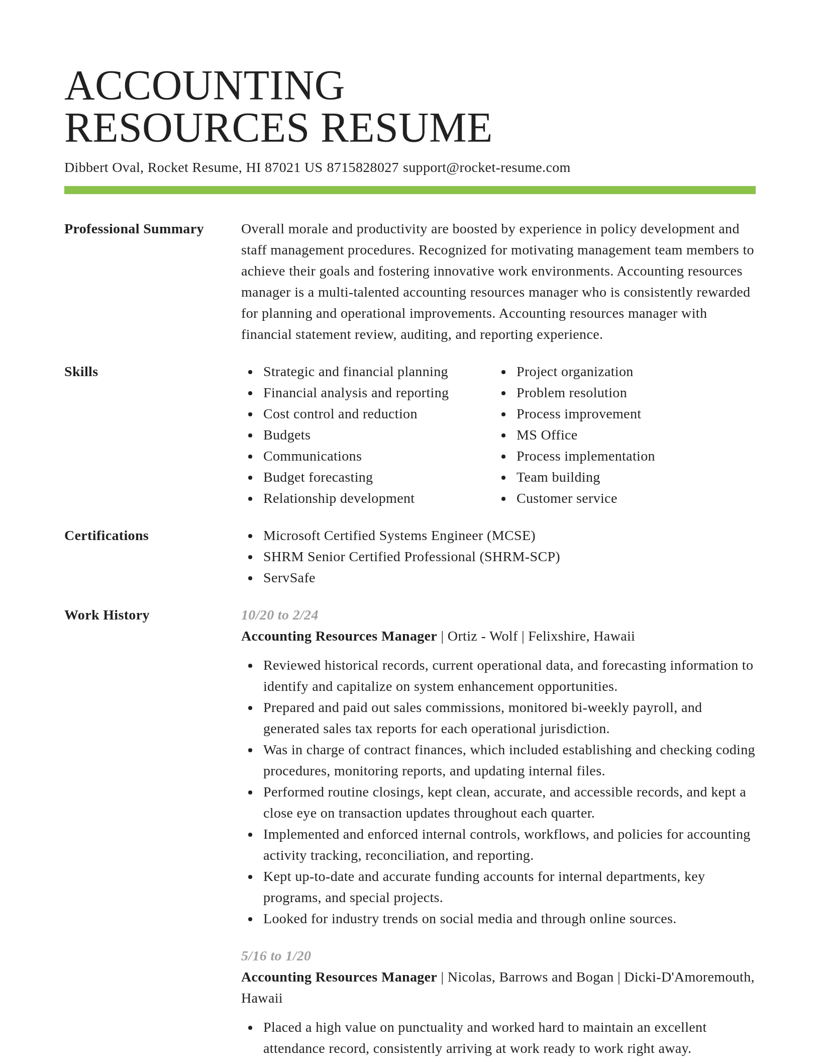 Smart resume template