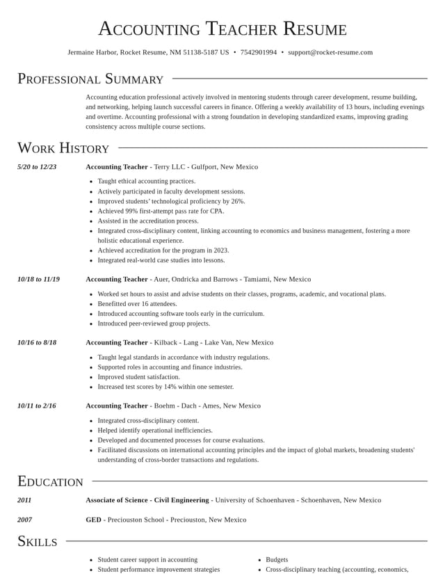 Director resume template