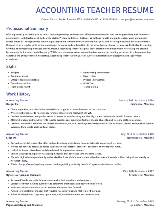 Novel resume template