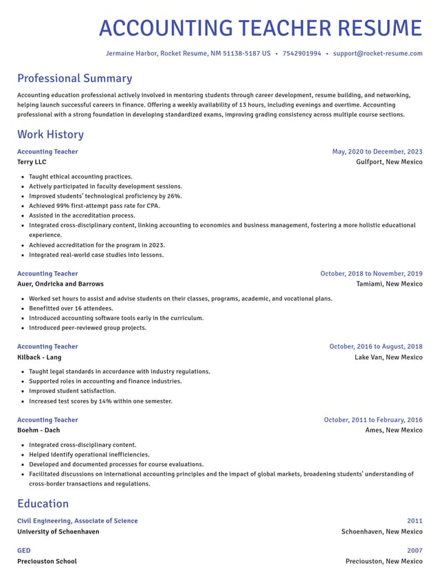 Novel resume template