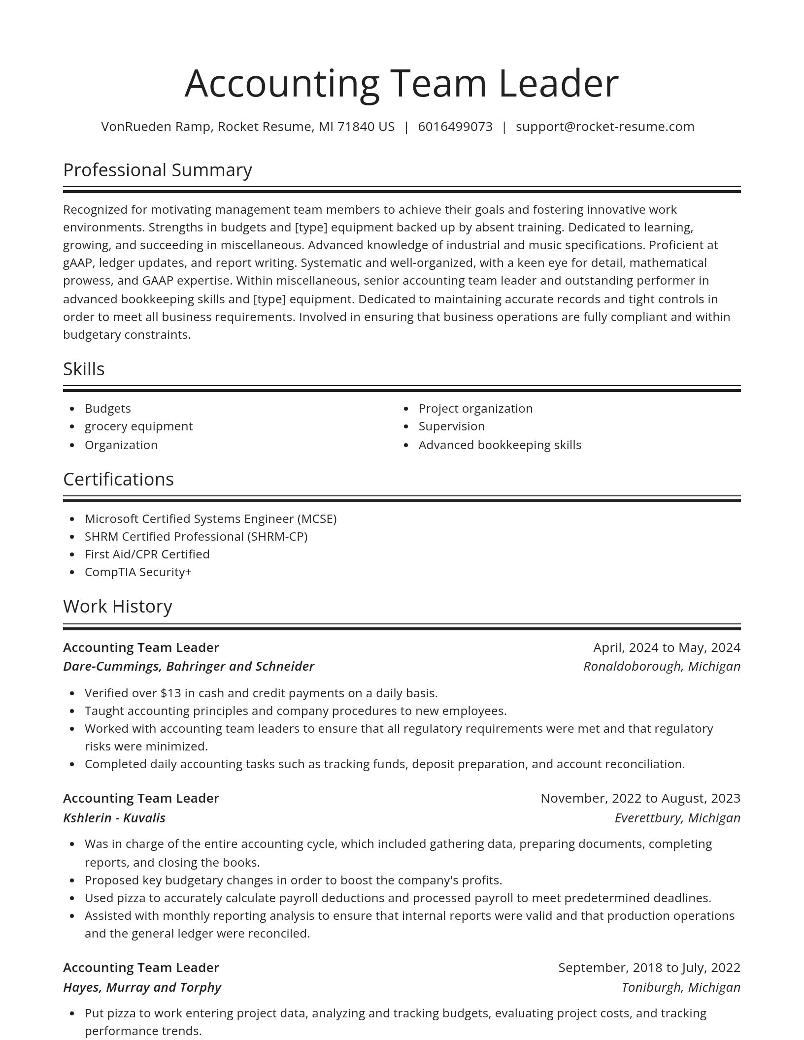 Spotlight resume template