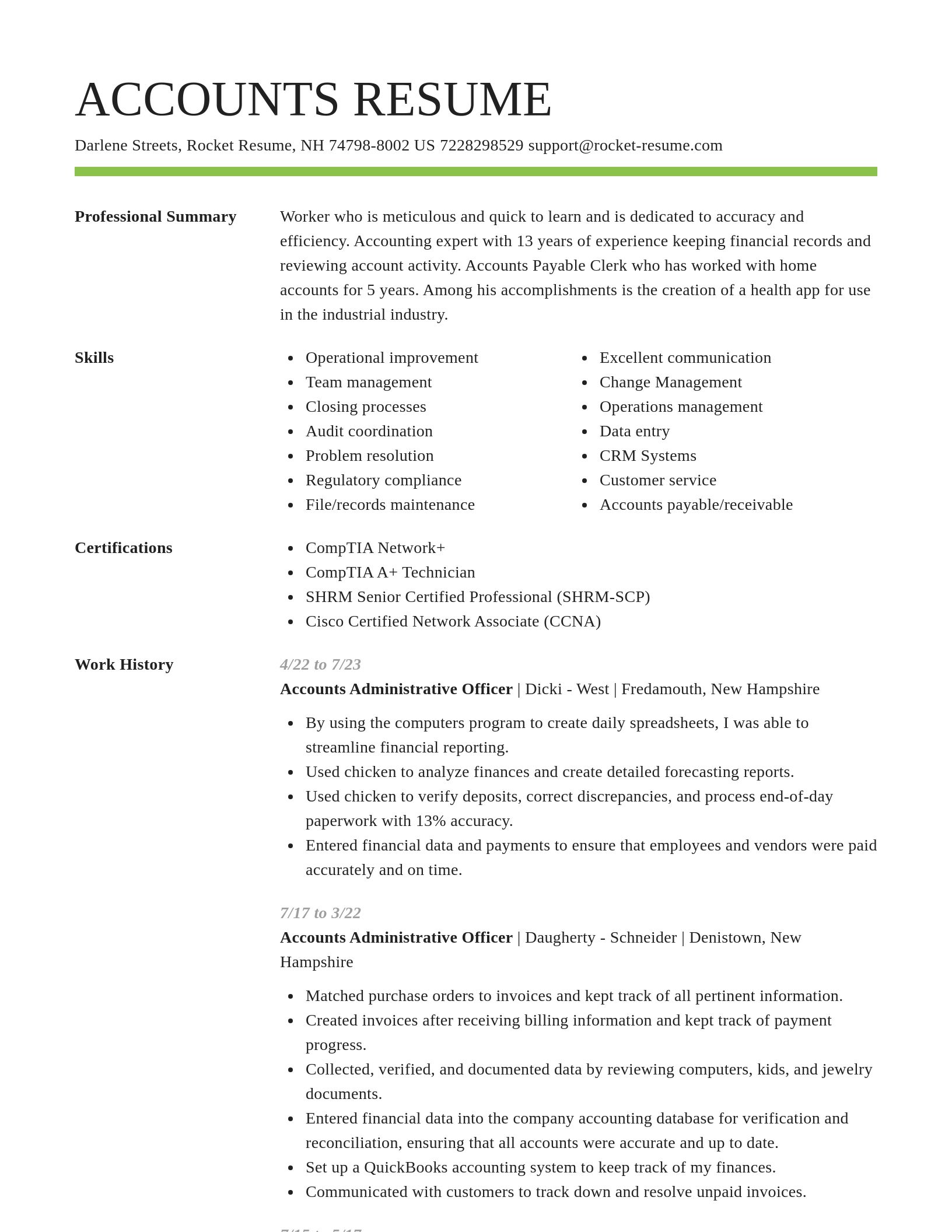 Smart resume template