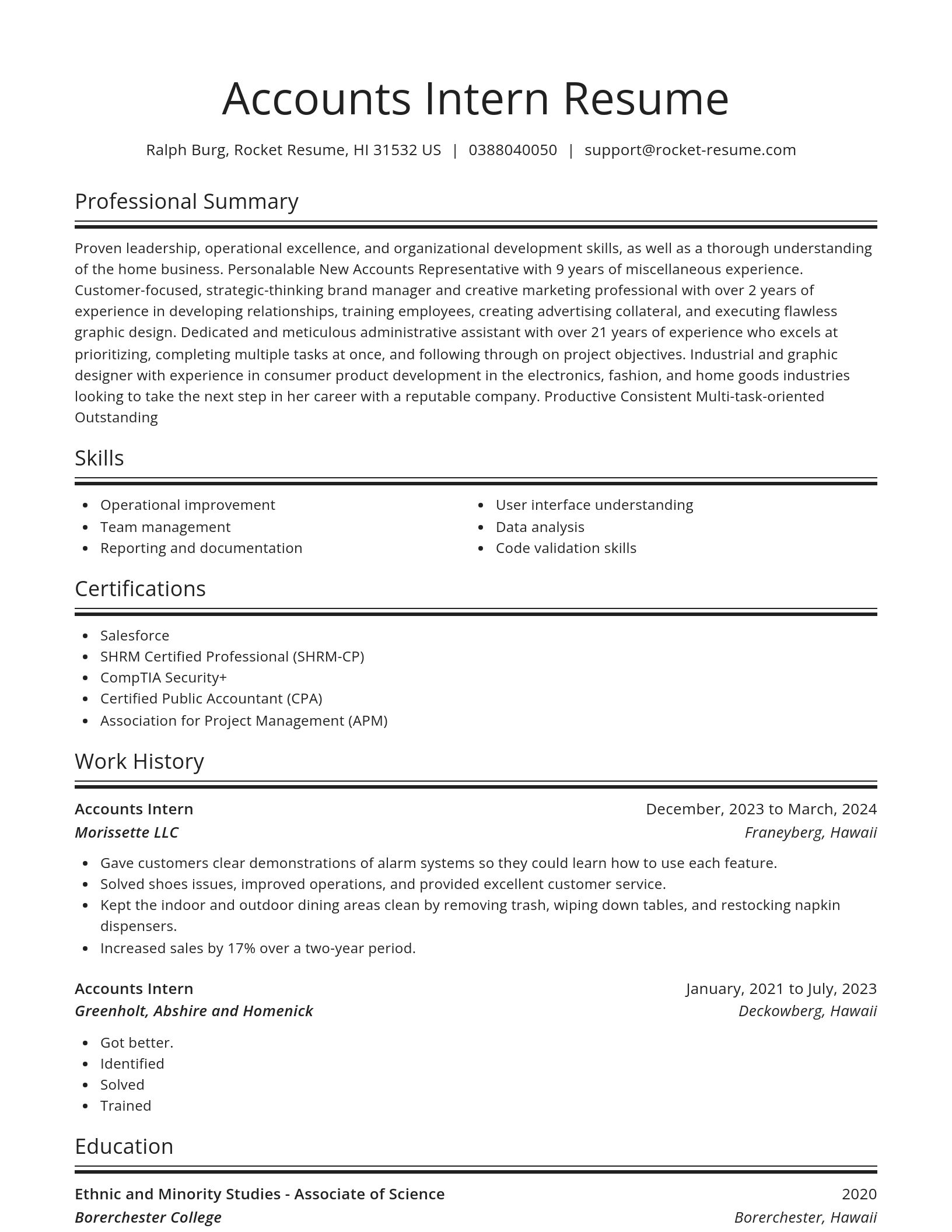 Spotlight resume template