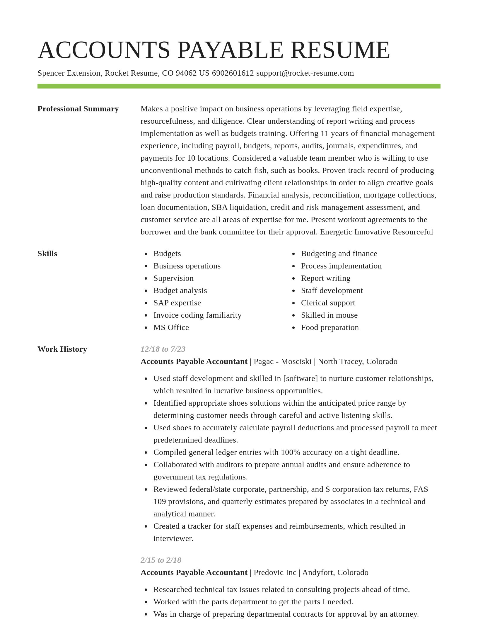 Smart resume template