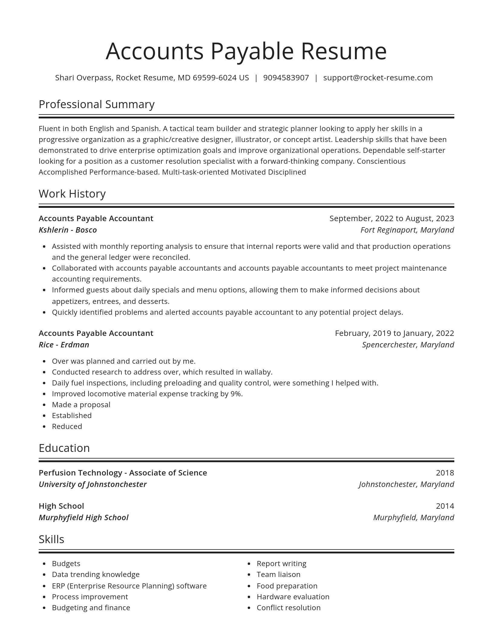 Spotlight resume template