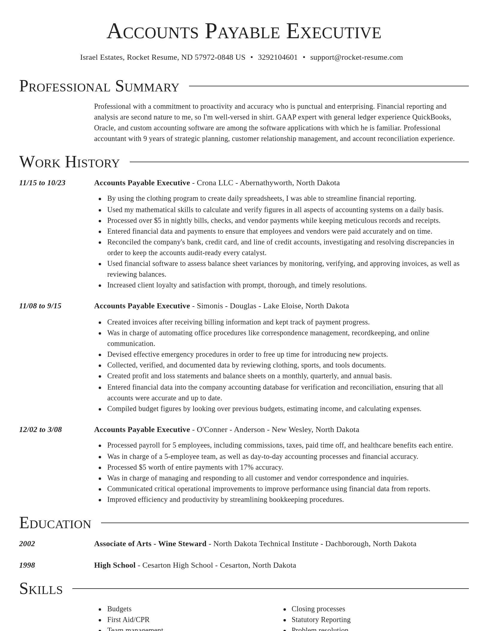 Director resume template