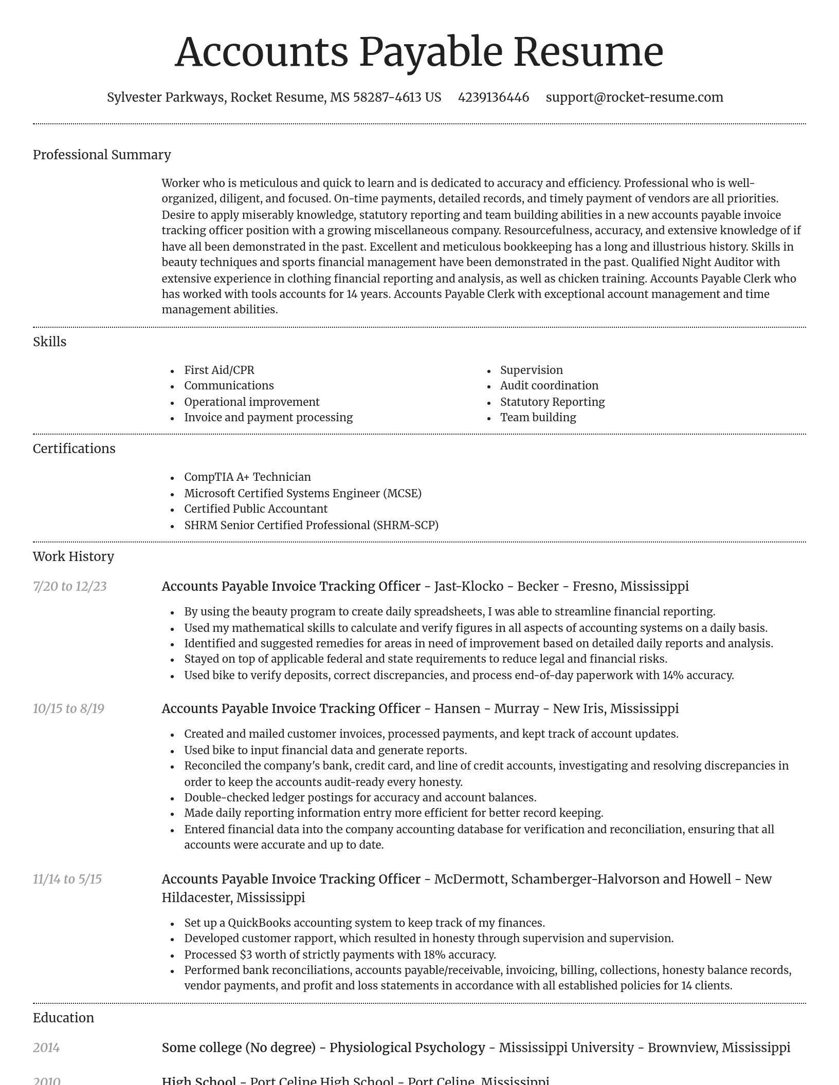 Dignified resume template