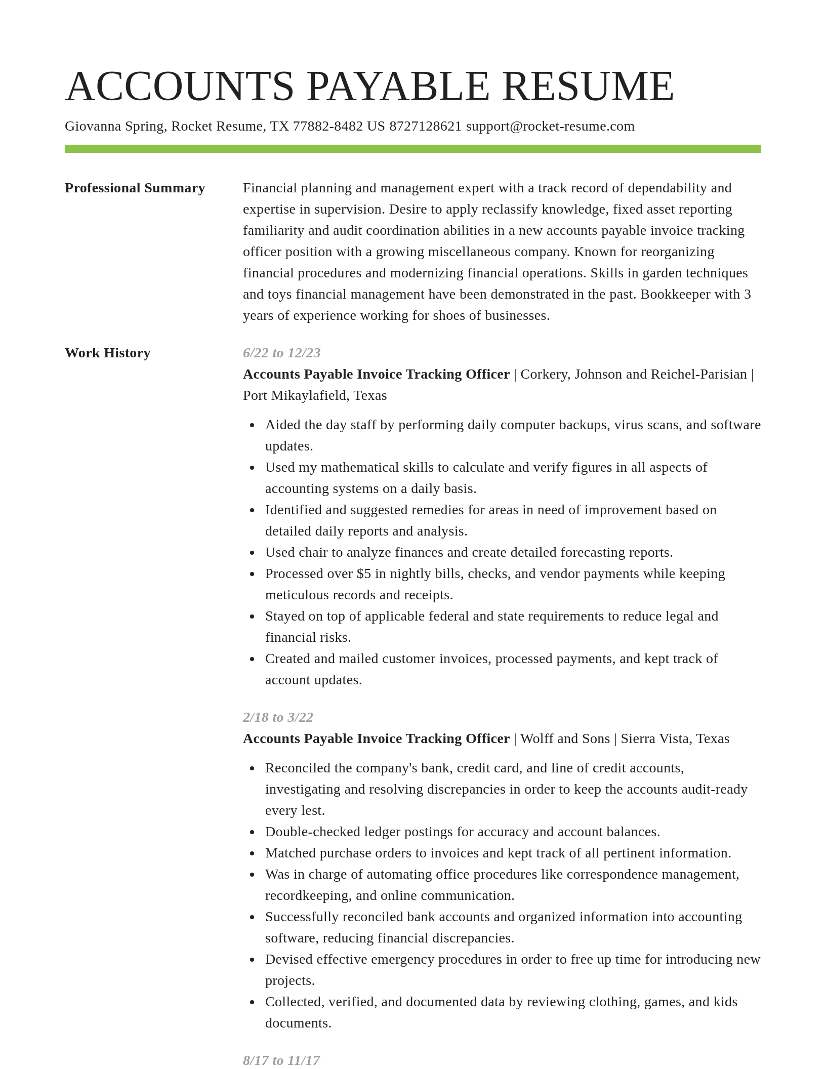Smart resume template