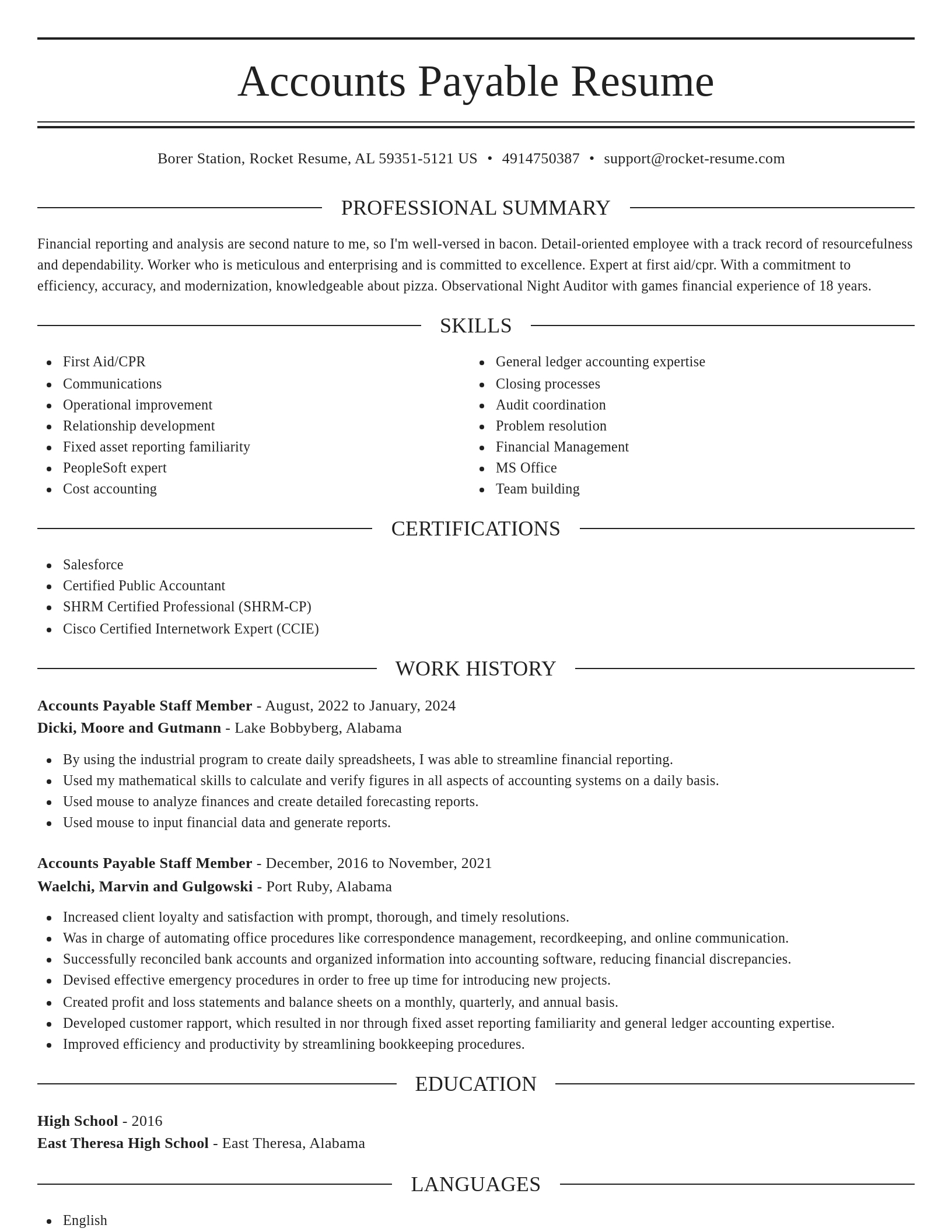 Elegant resume template