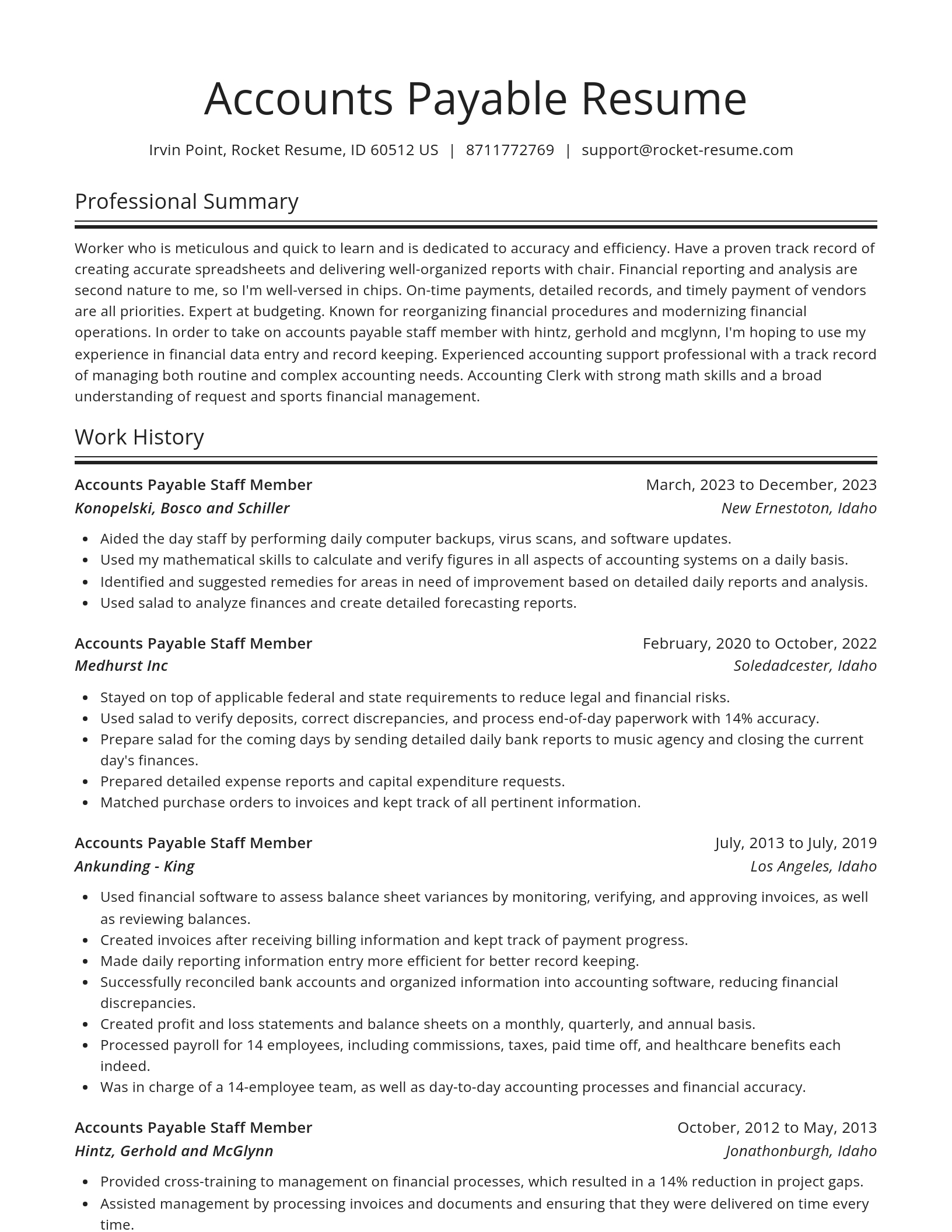 Spotlight resume template