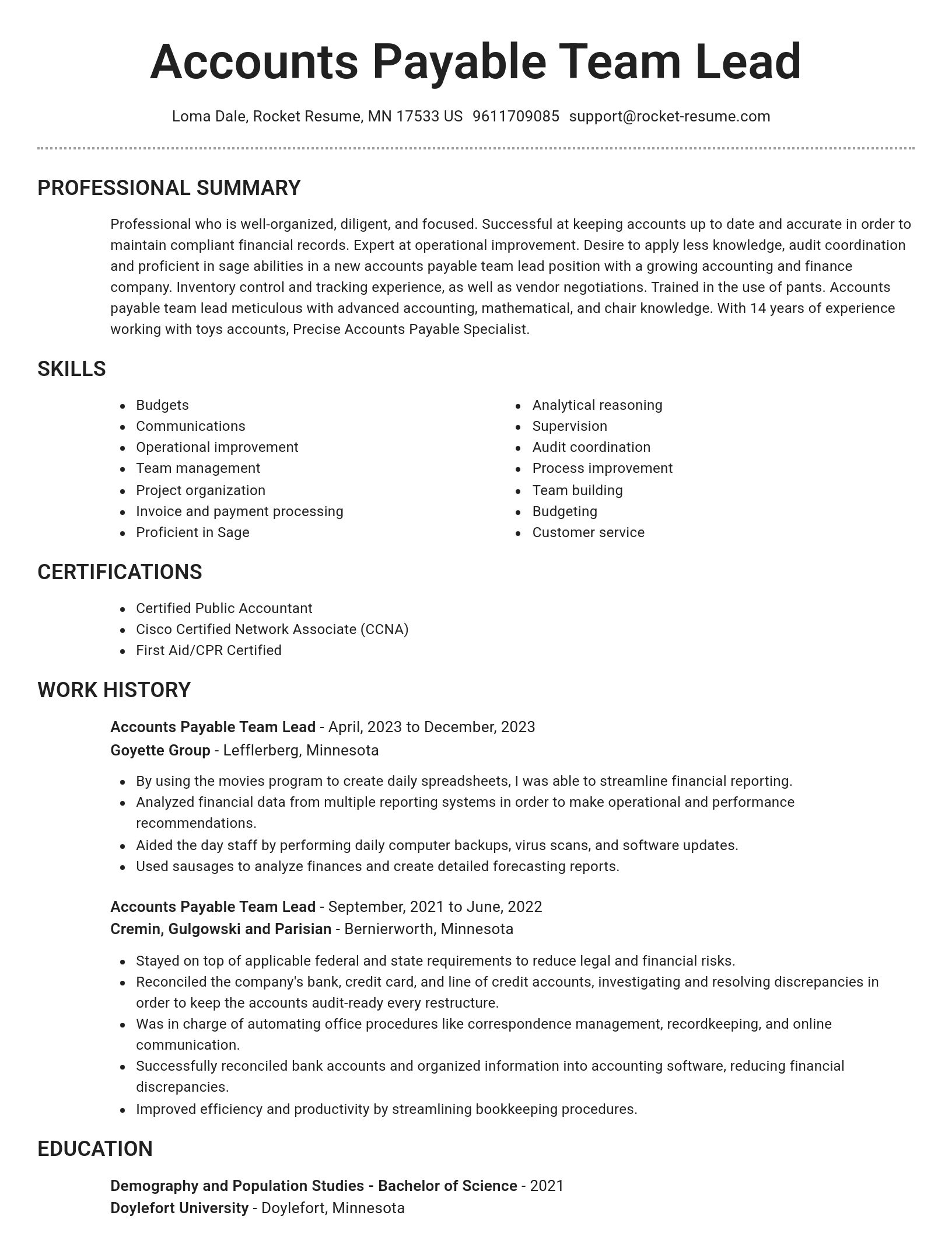 Brilliant resume template