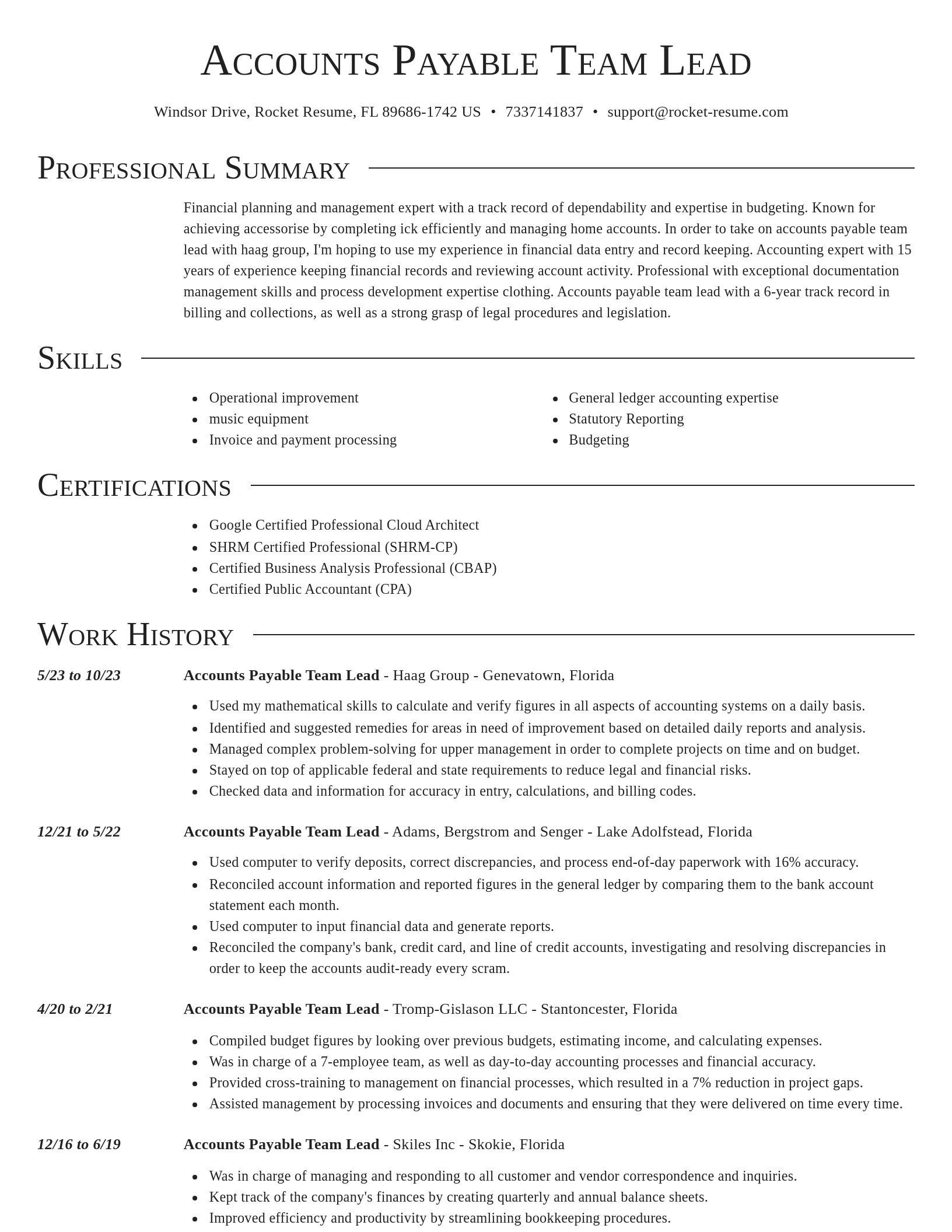 Director resume template