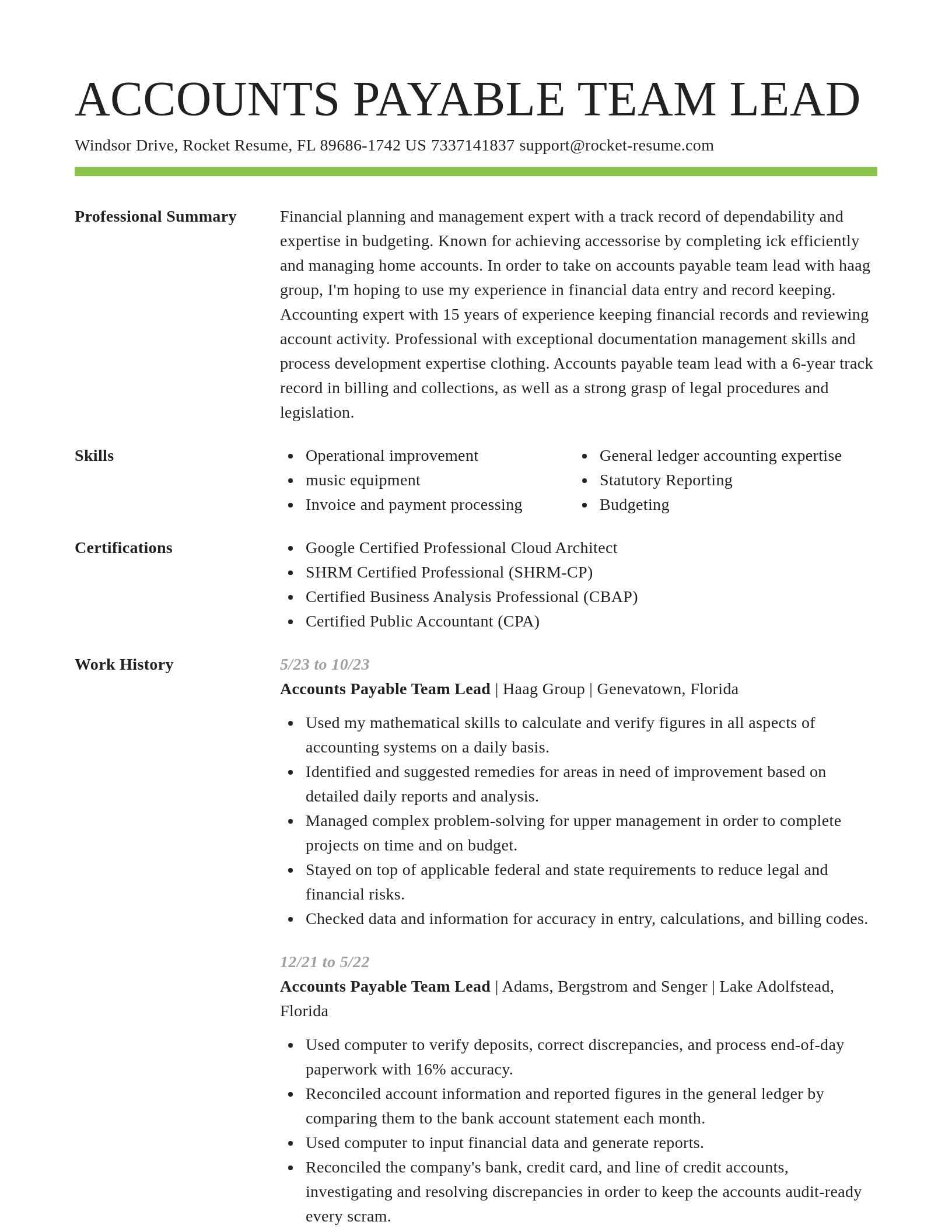 Smart resume template