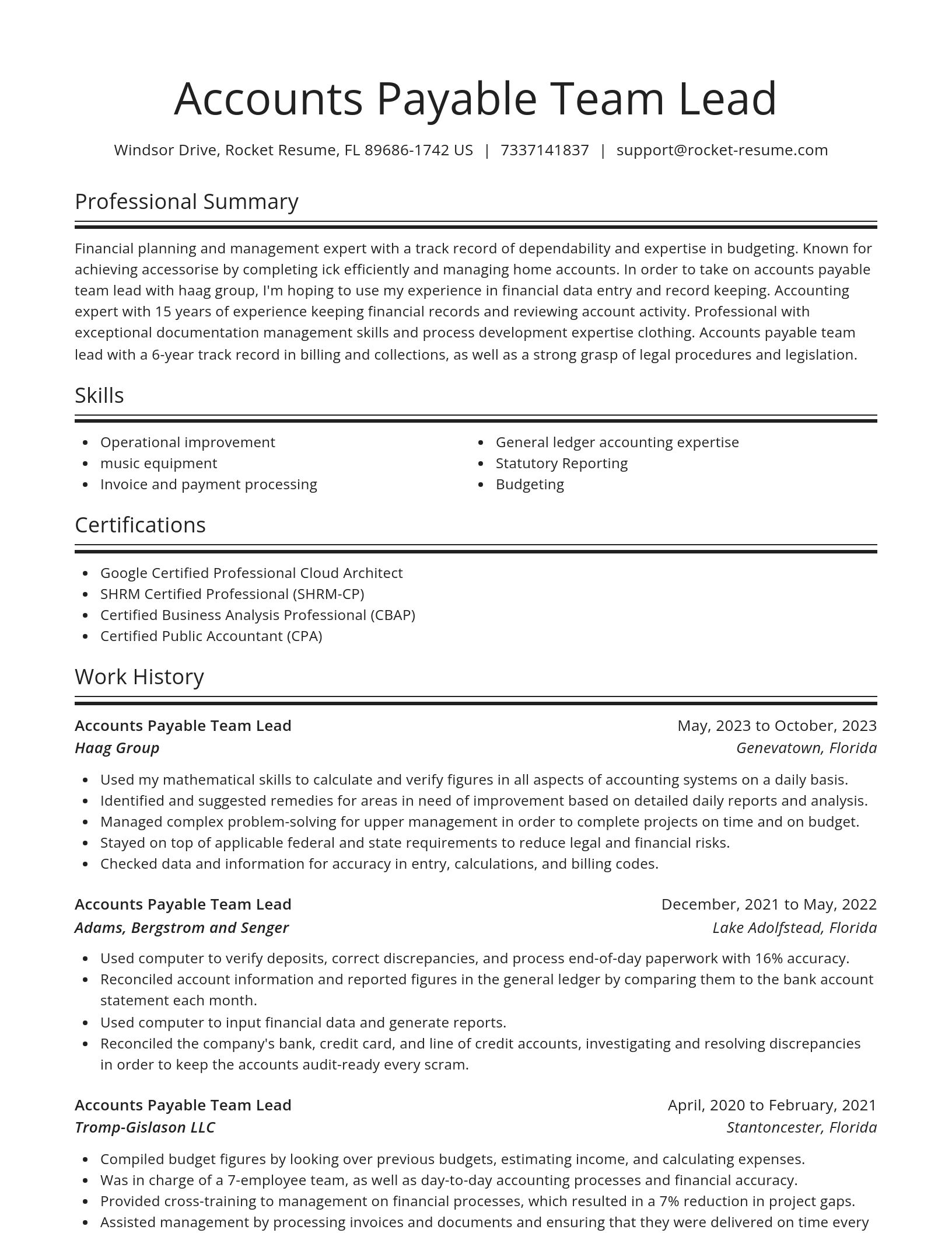 Spotlight resume template