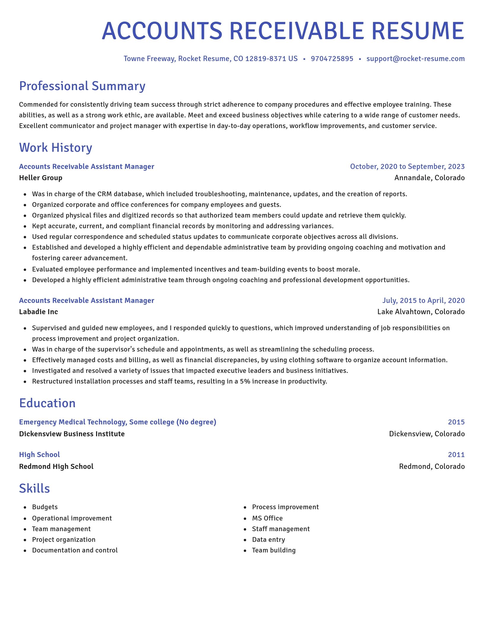 Novel resume template