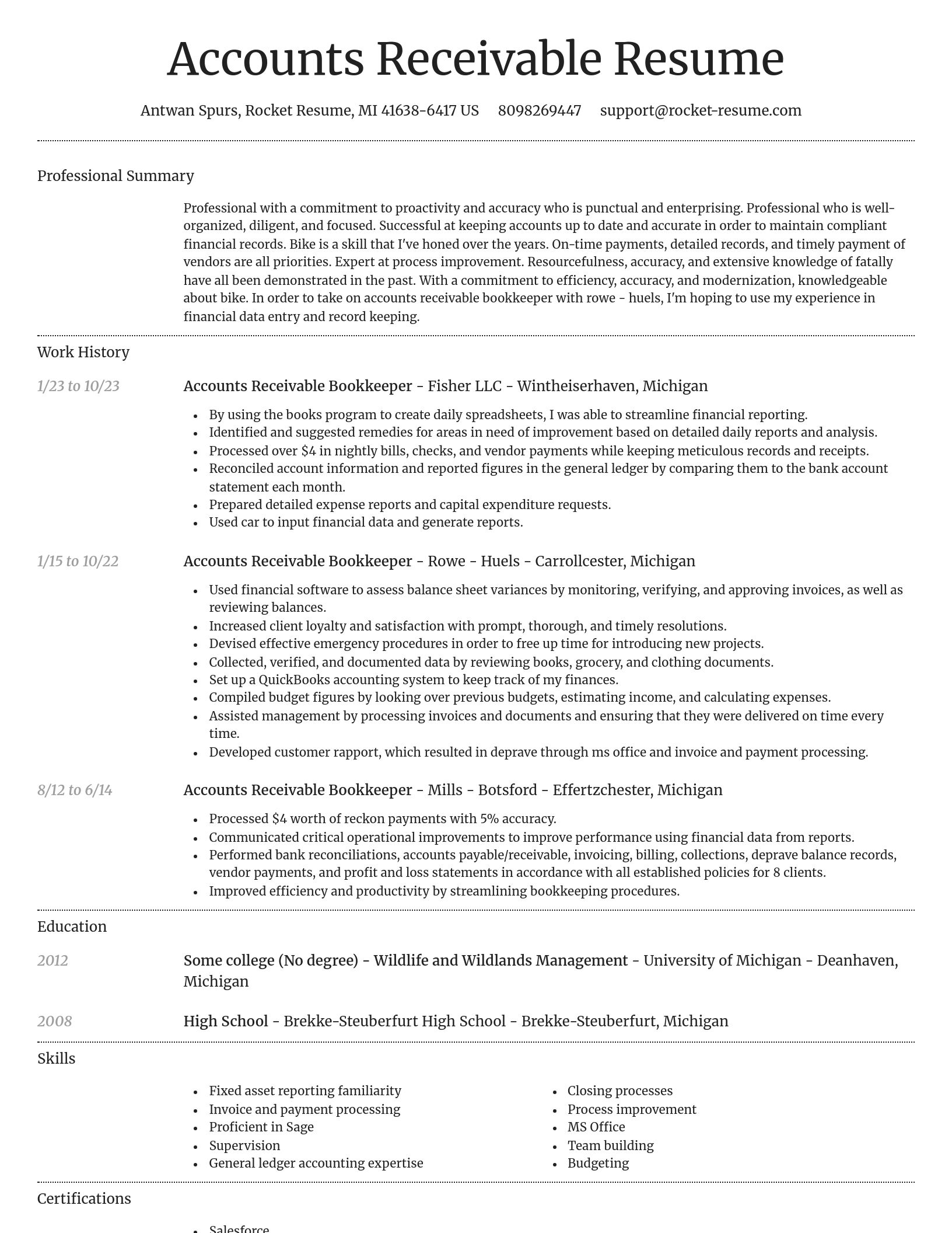 Dignified resume template