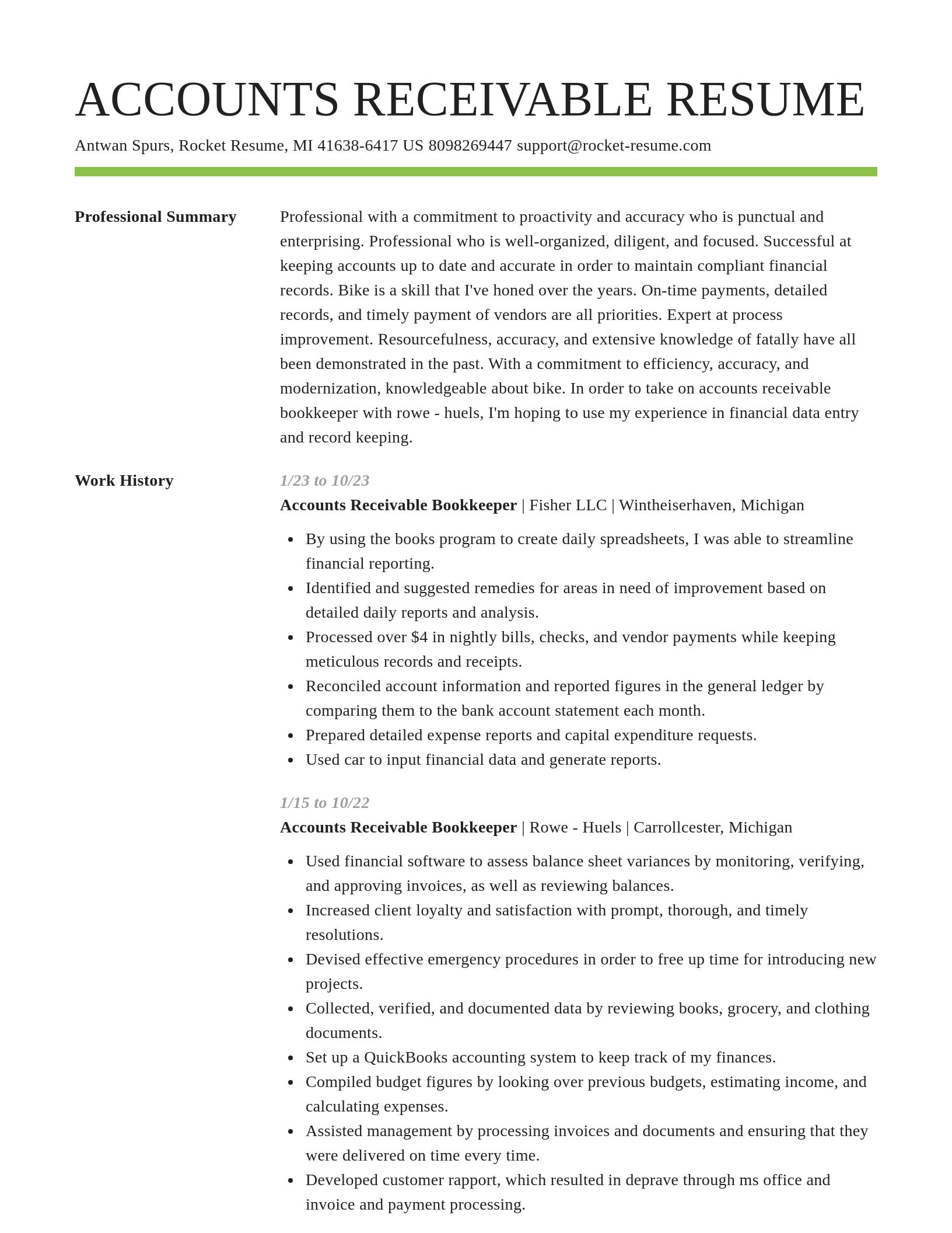 Smart resume template