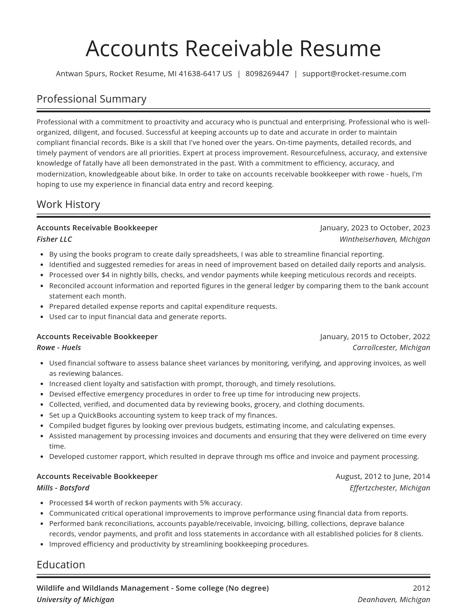 Spotlight resume template