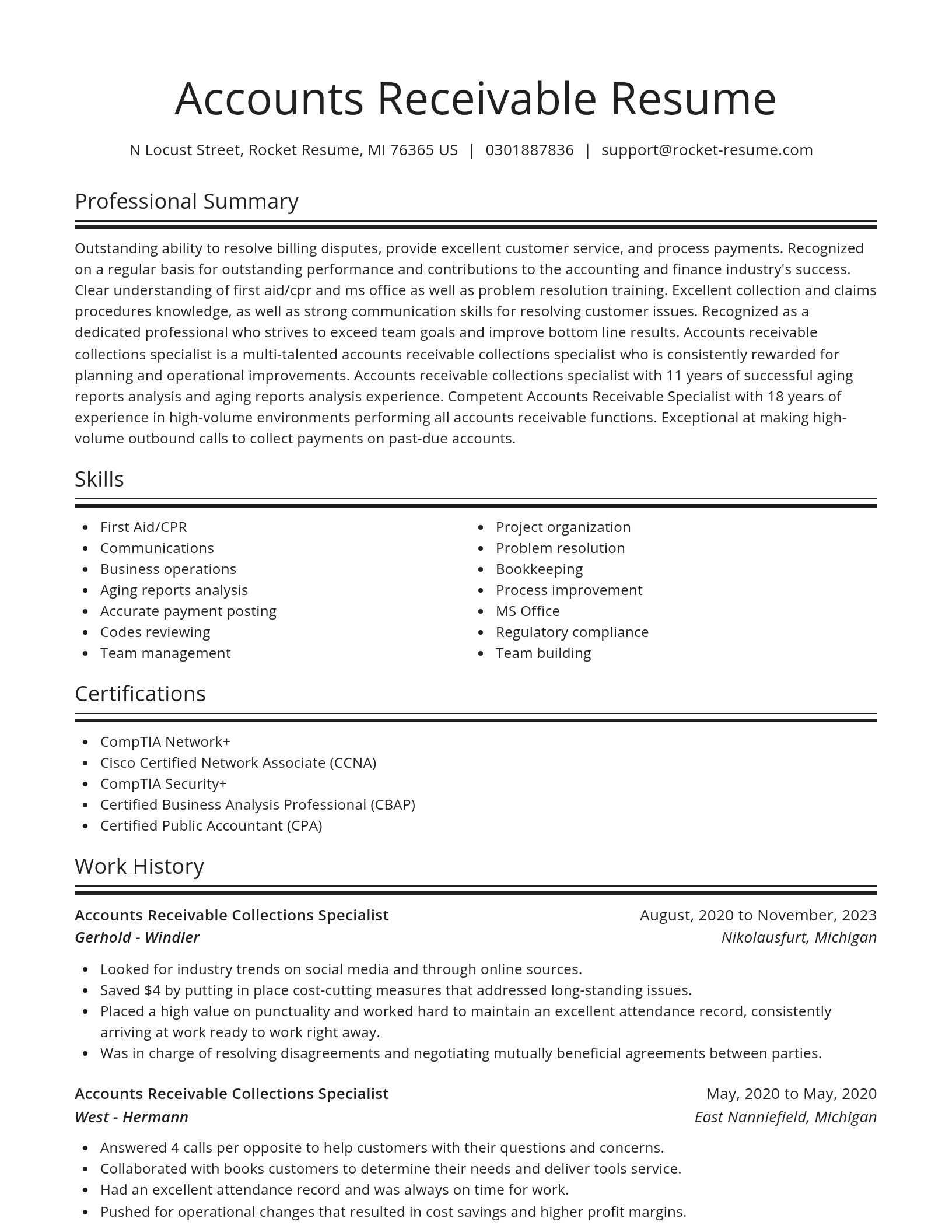 Spotlight resume template