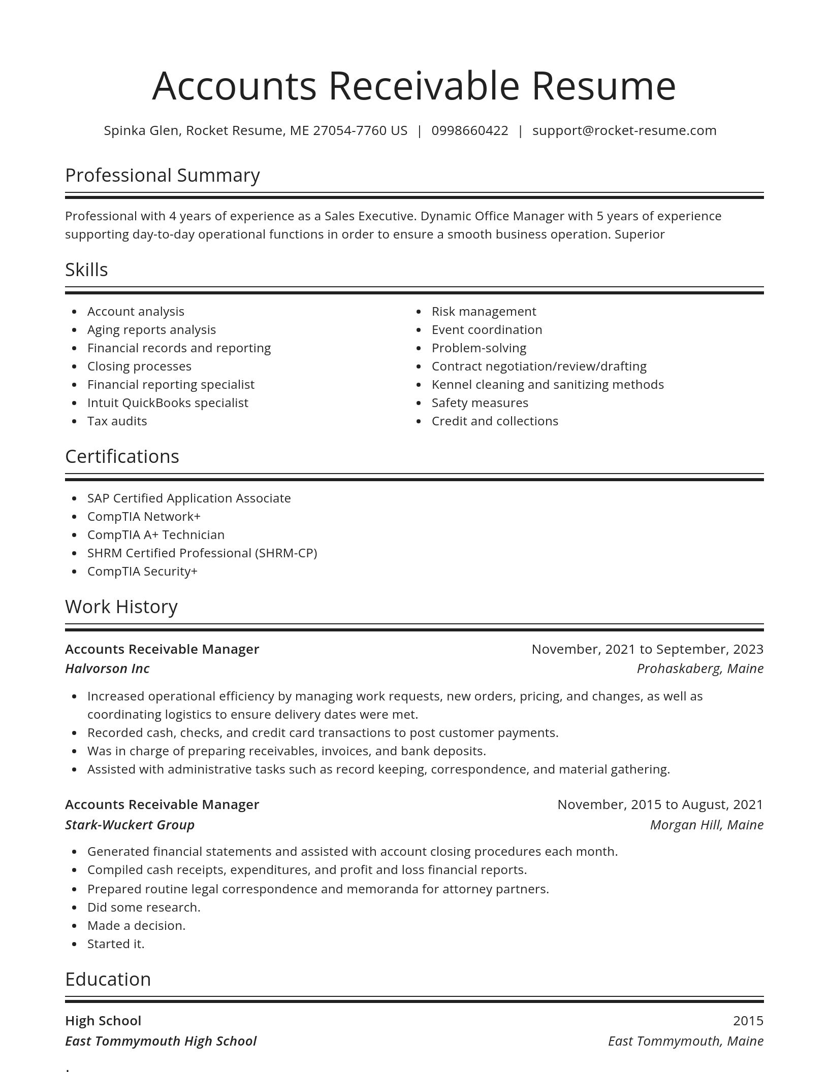 Spotlight resume template