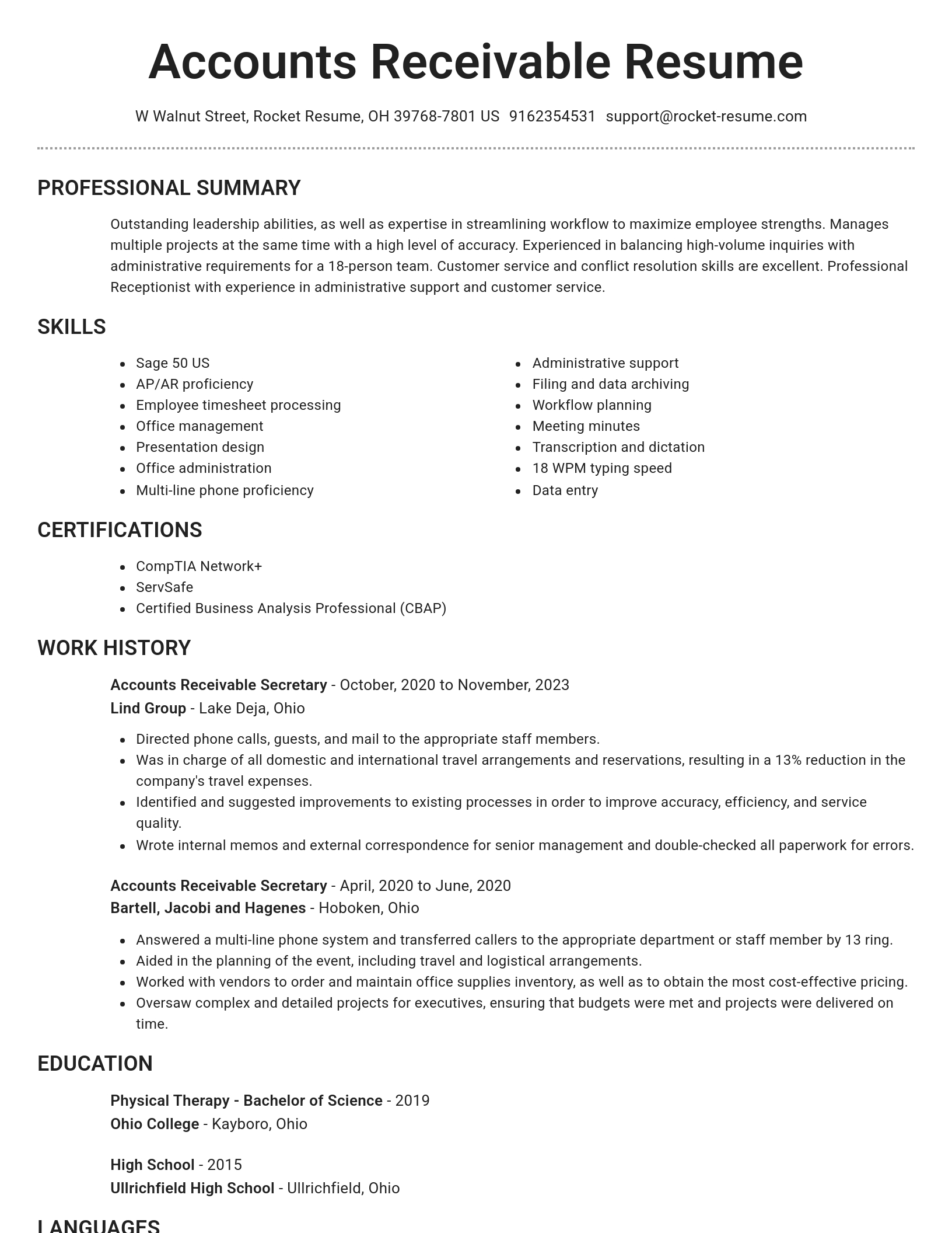Brilliant resume template