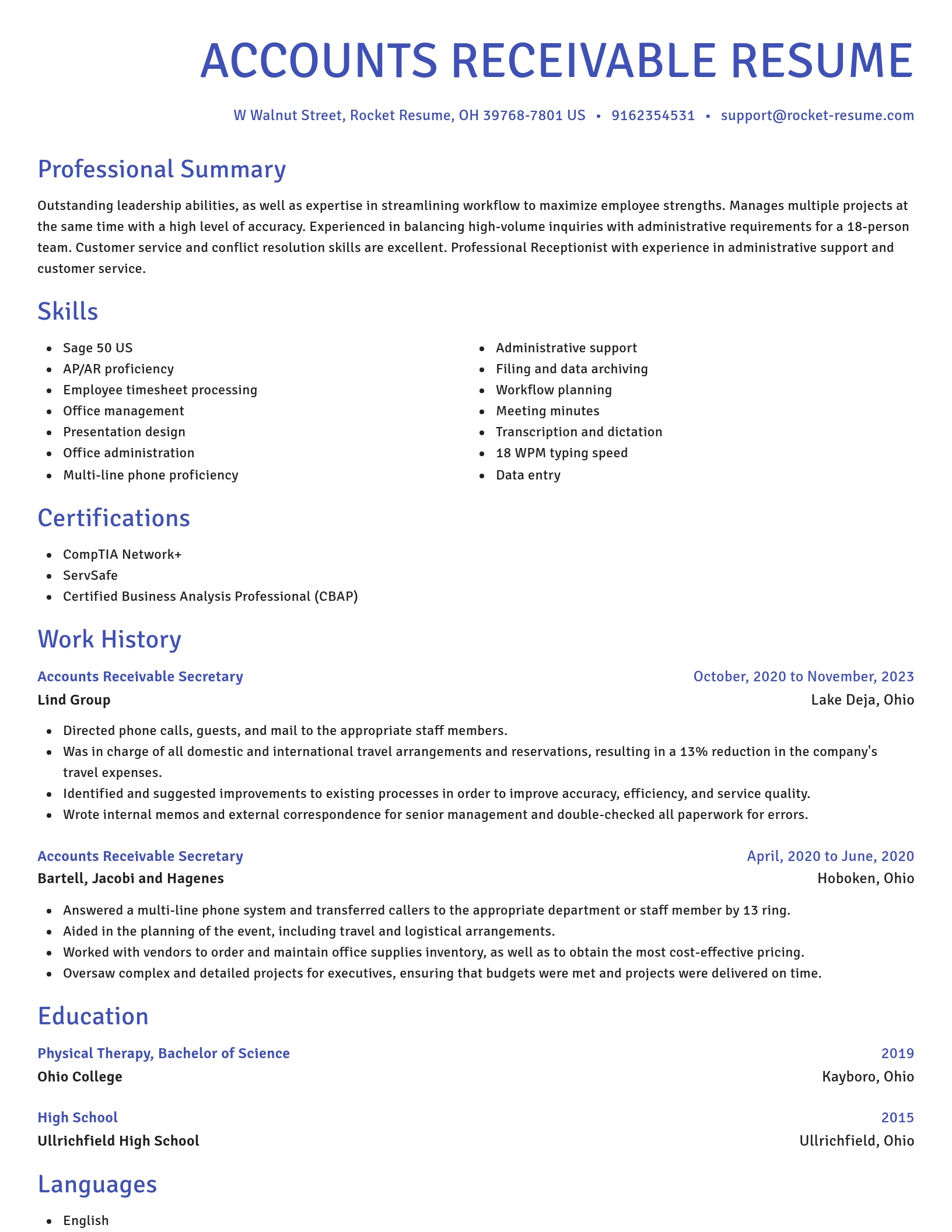 Novel resume template