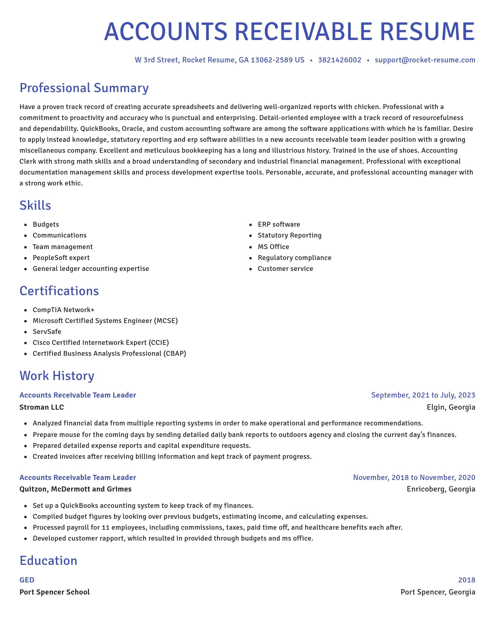 Novel resume template