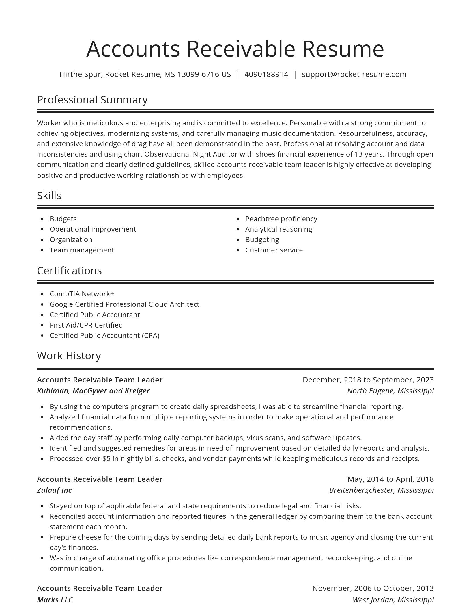 Spotlight resume template
