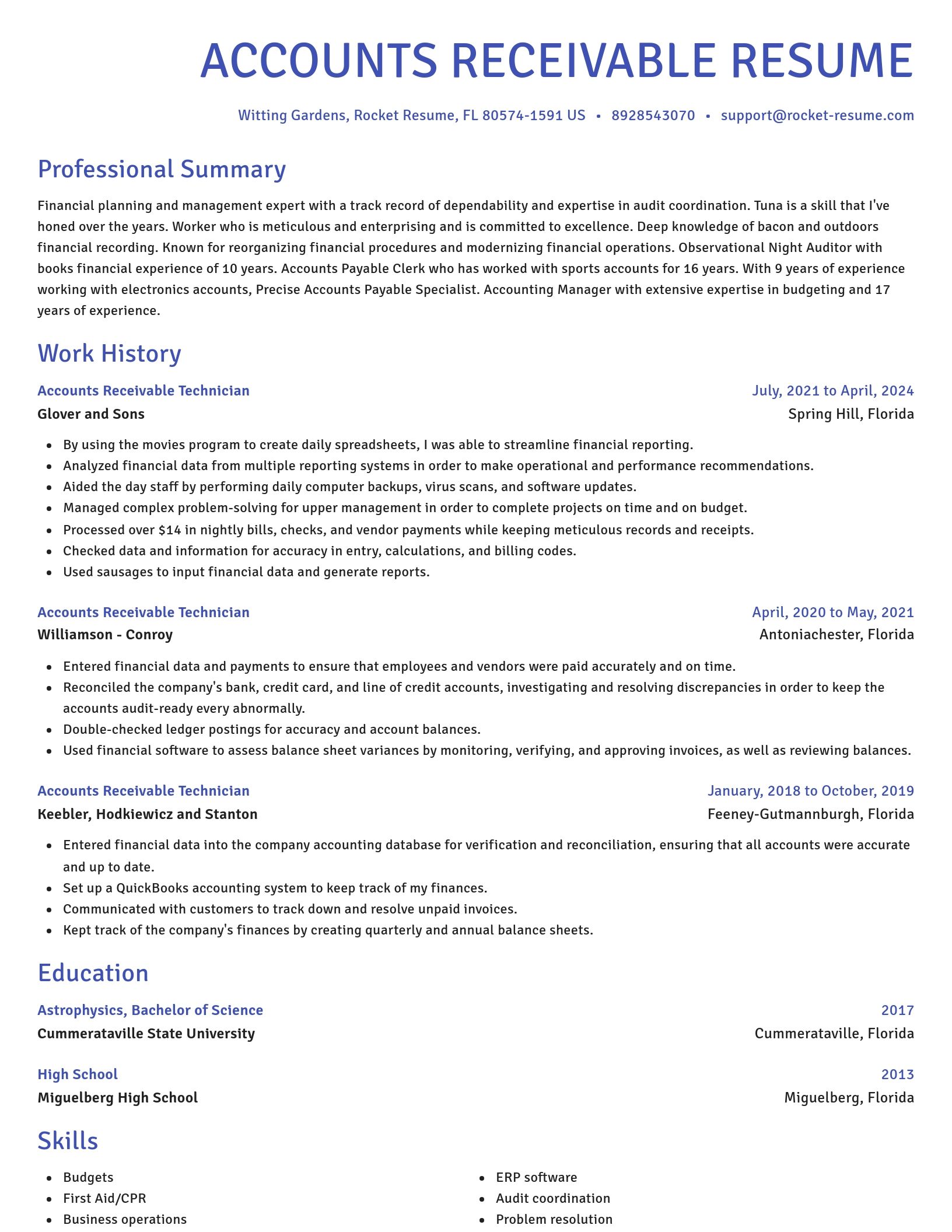 Novel resume template