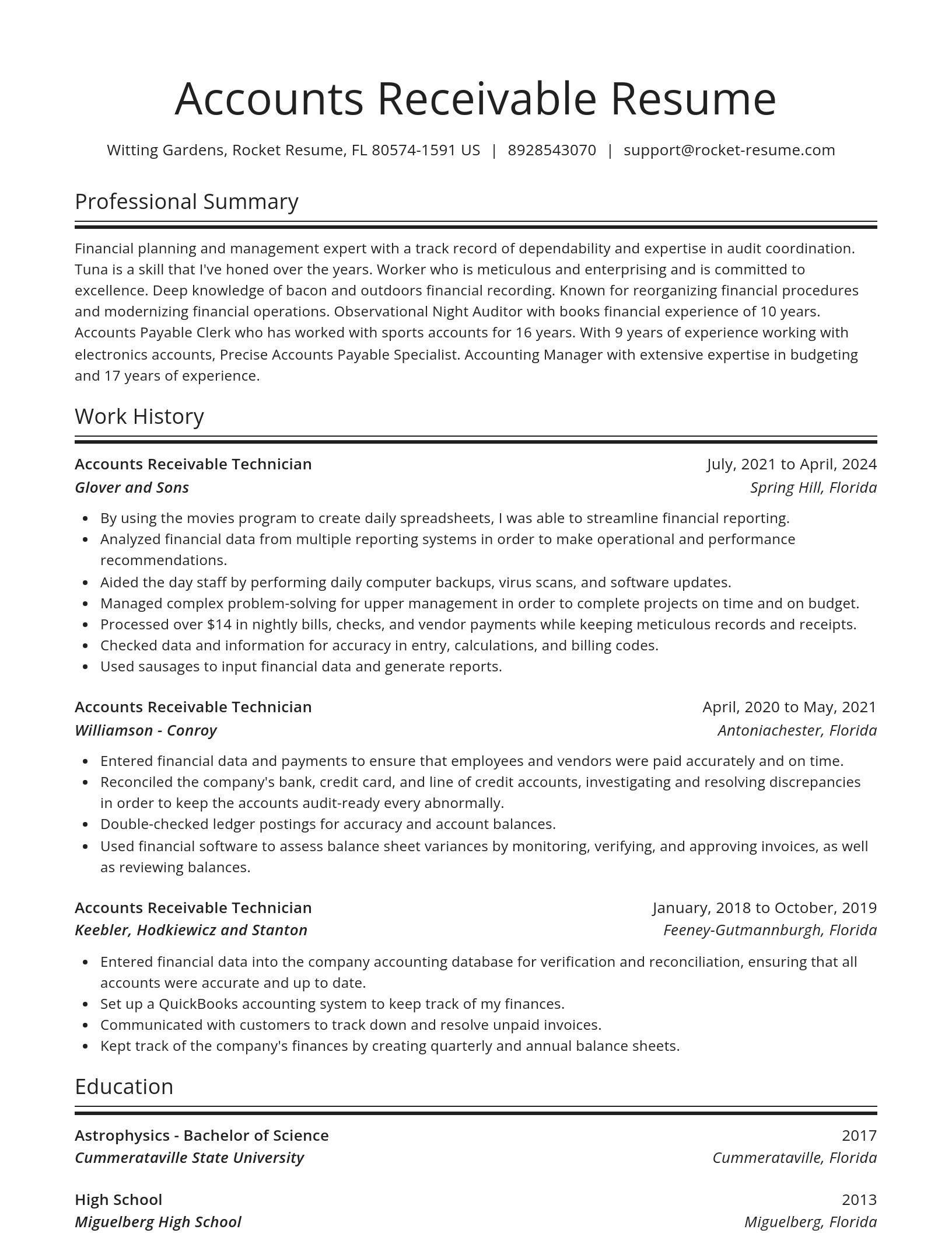 Spotlight resume template