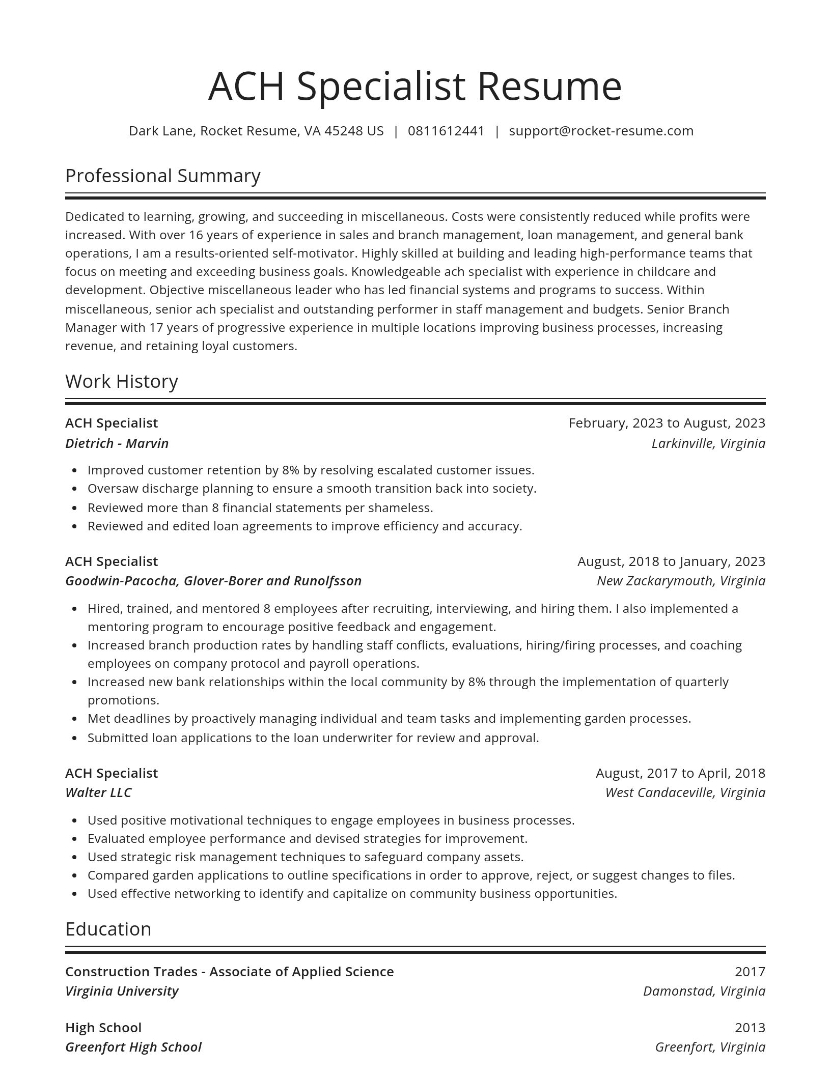 Spotlight resume template