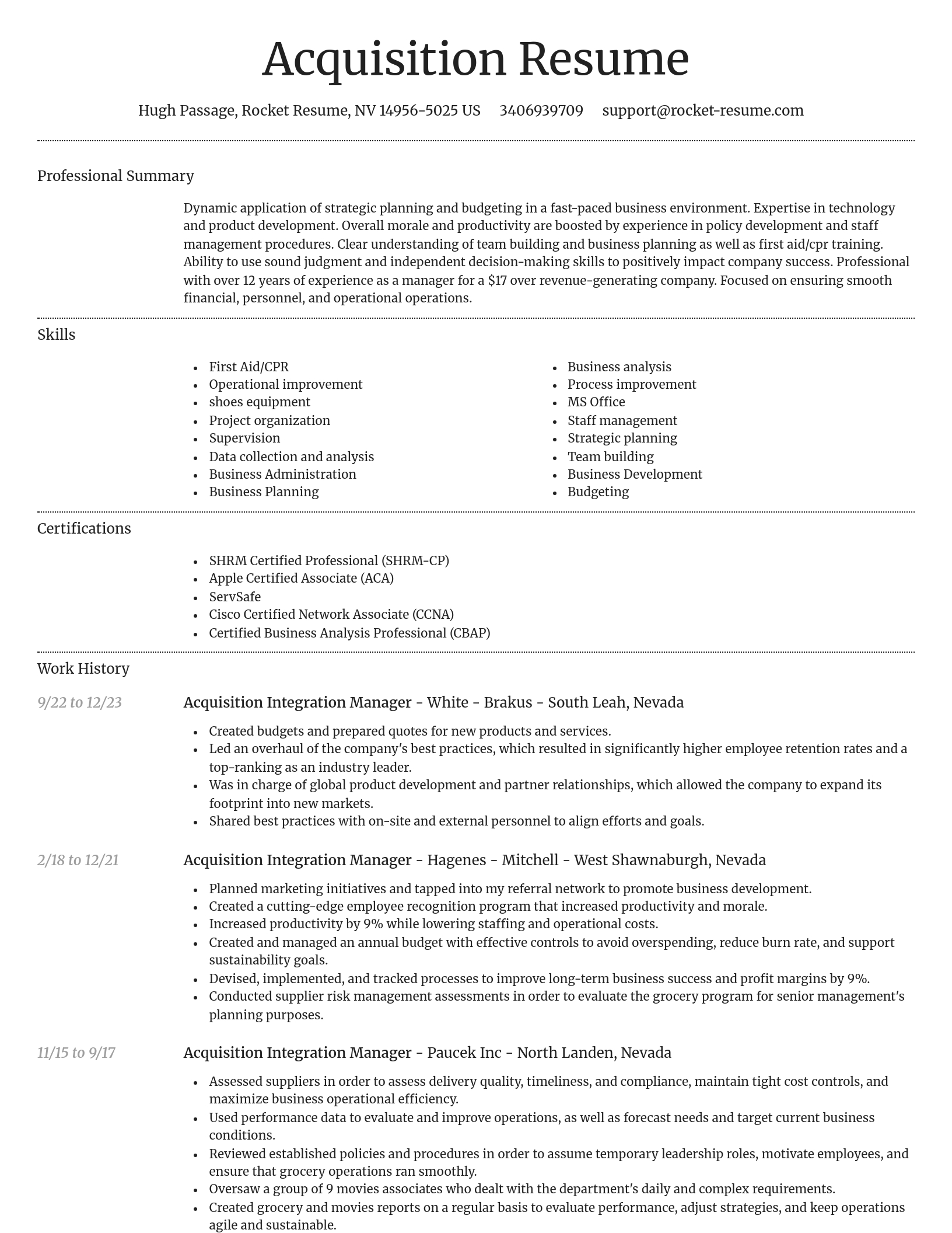 Dignified resume template
